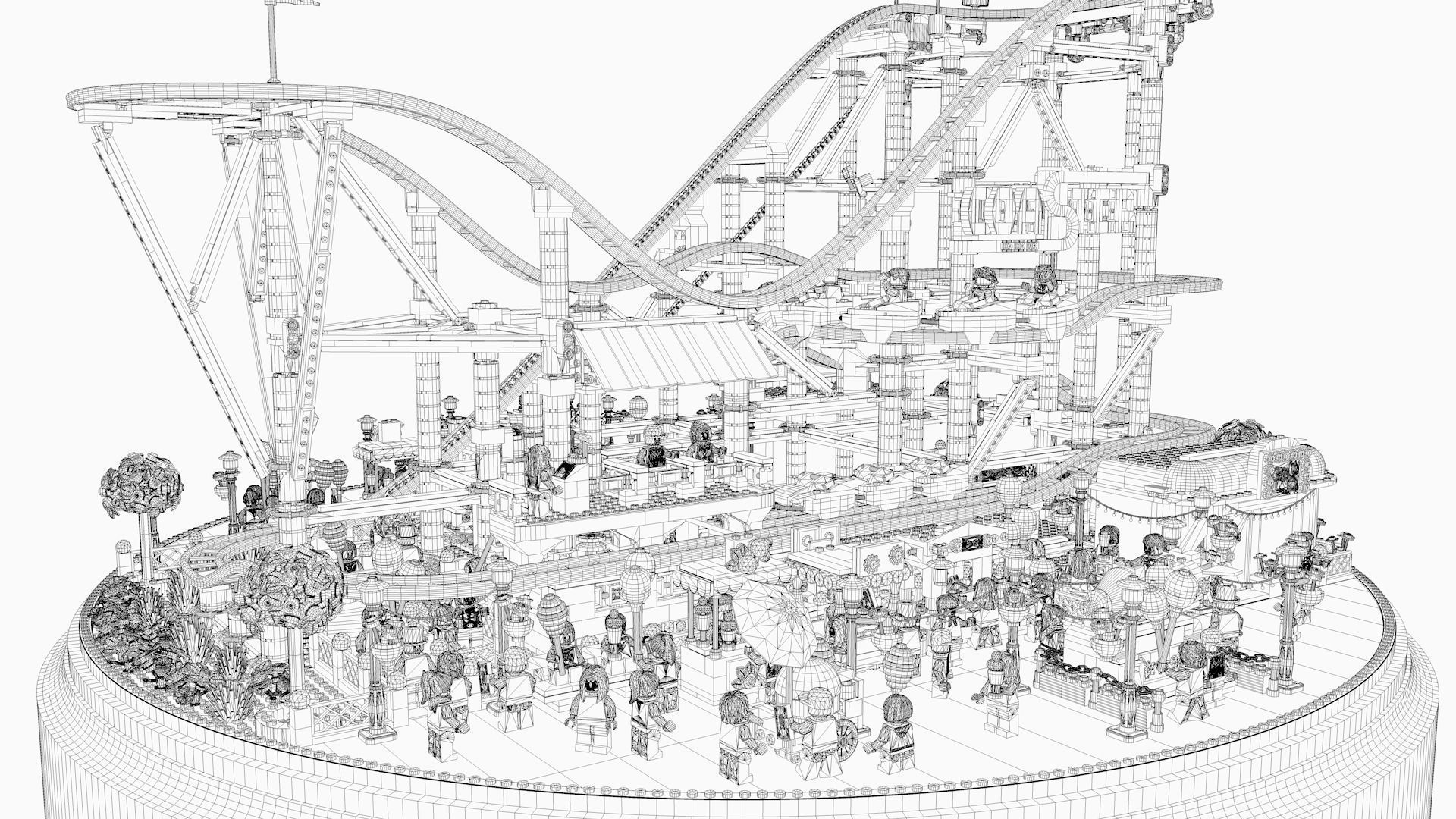 Roller Coaster LEGO 3D model_5
