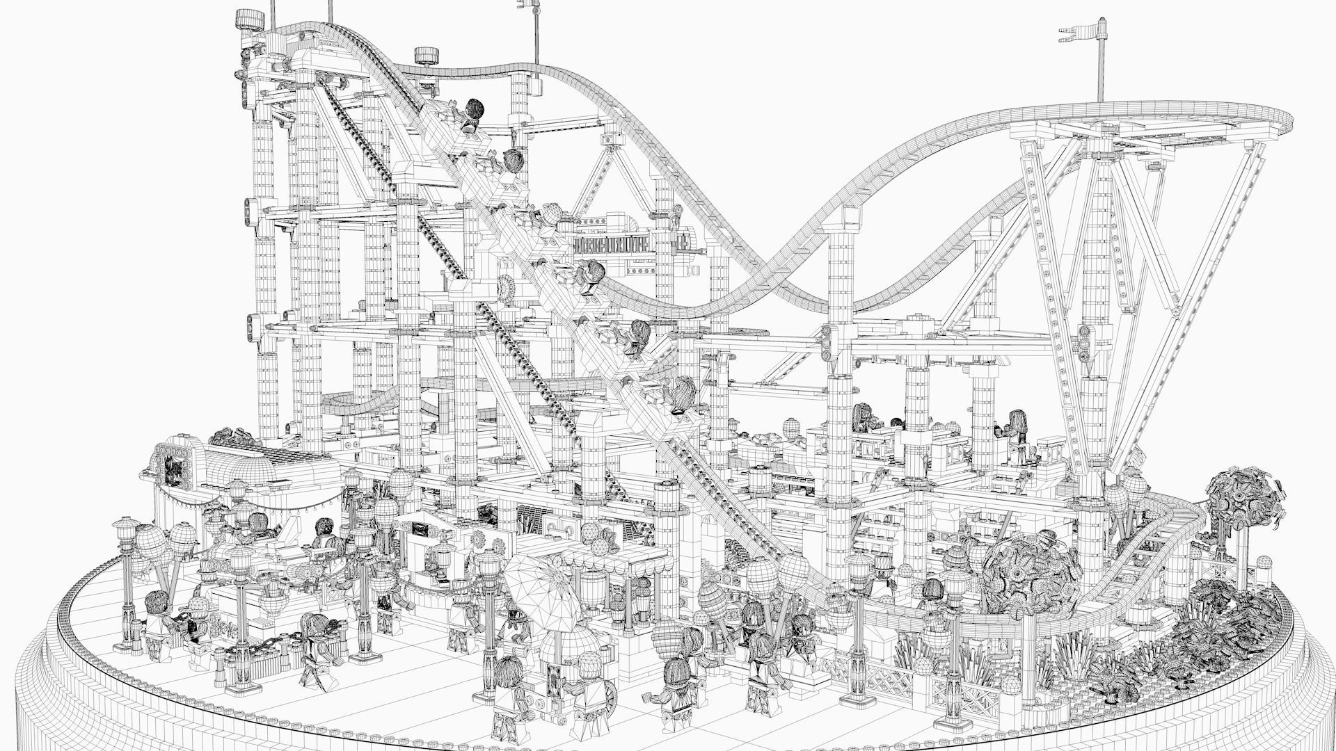 Roller Coaster LEGO 3D model_8