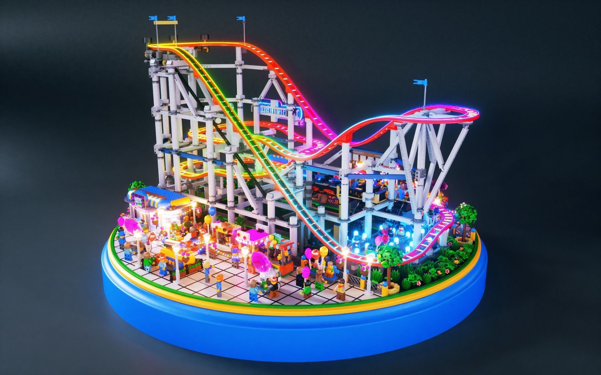 Roller Coaster LEGO 3D model_3