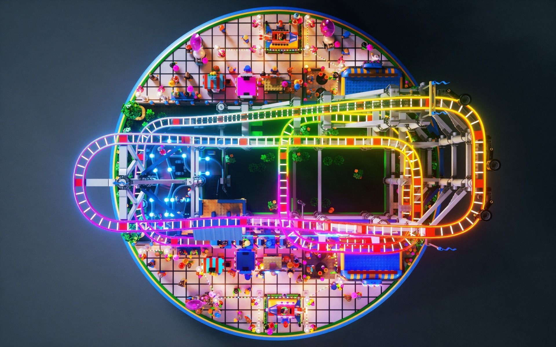 Roller Coaster LEGO 3D model_4