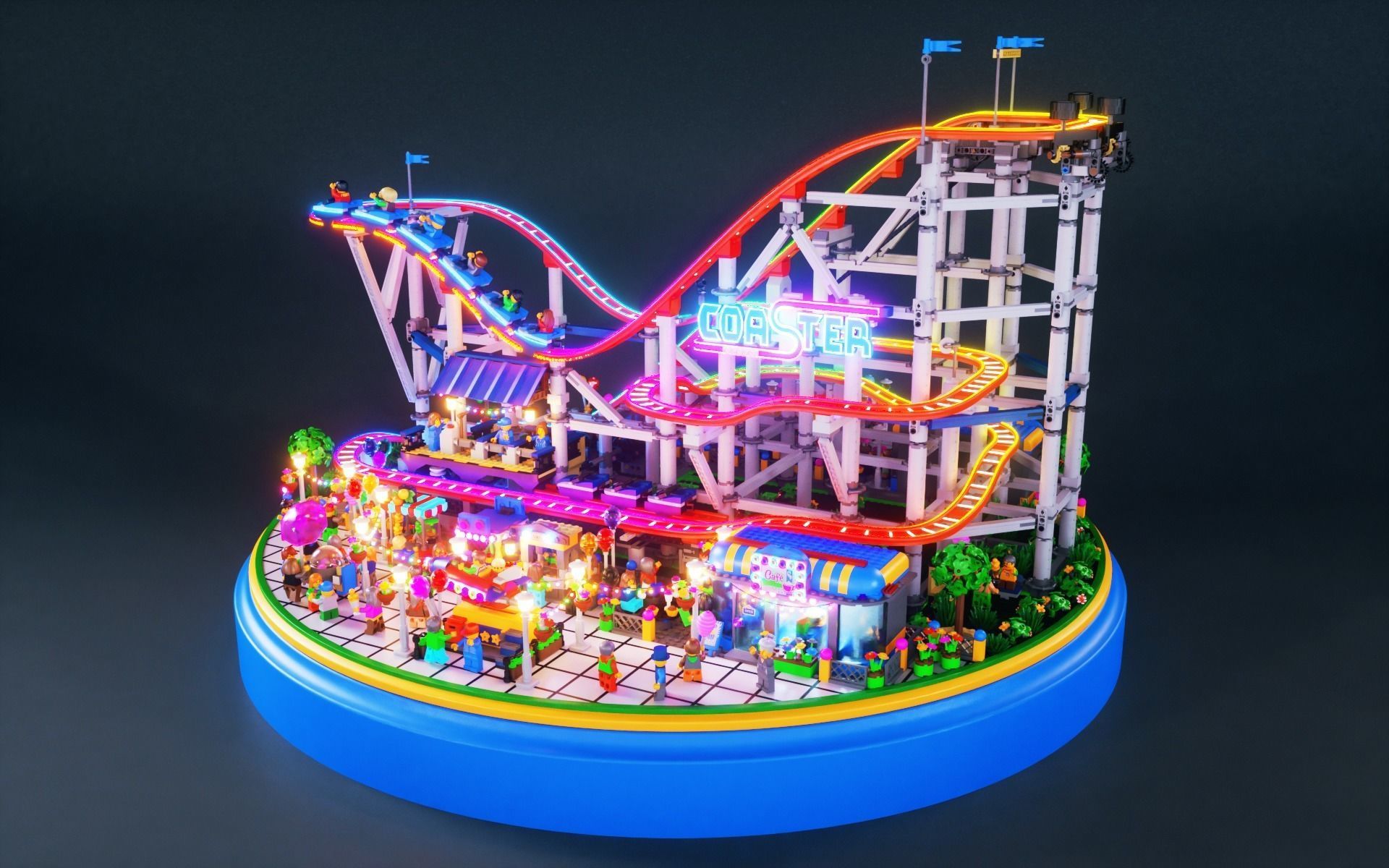 Roller Coaster LEGO 3D model_1