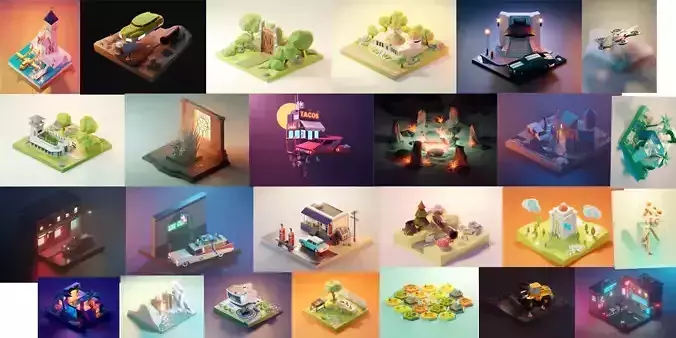 25  3d model render in blender