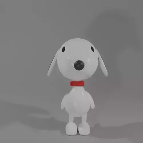 Peanut model 3D snoopy with collar