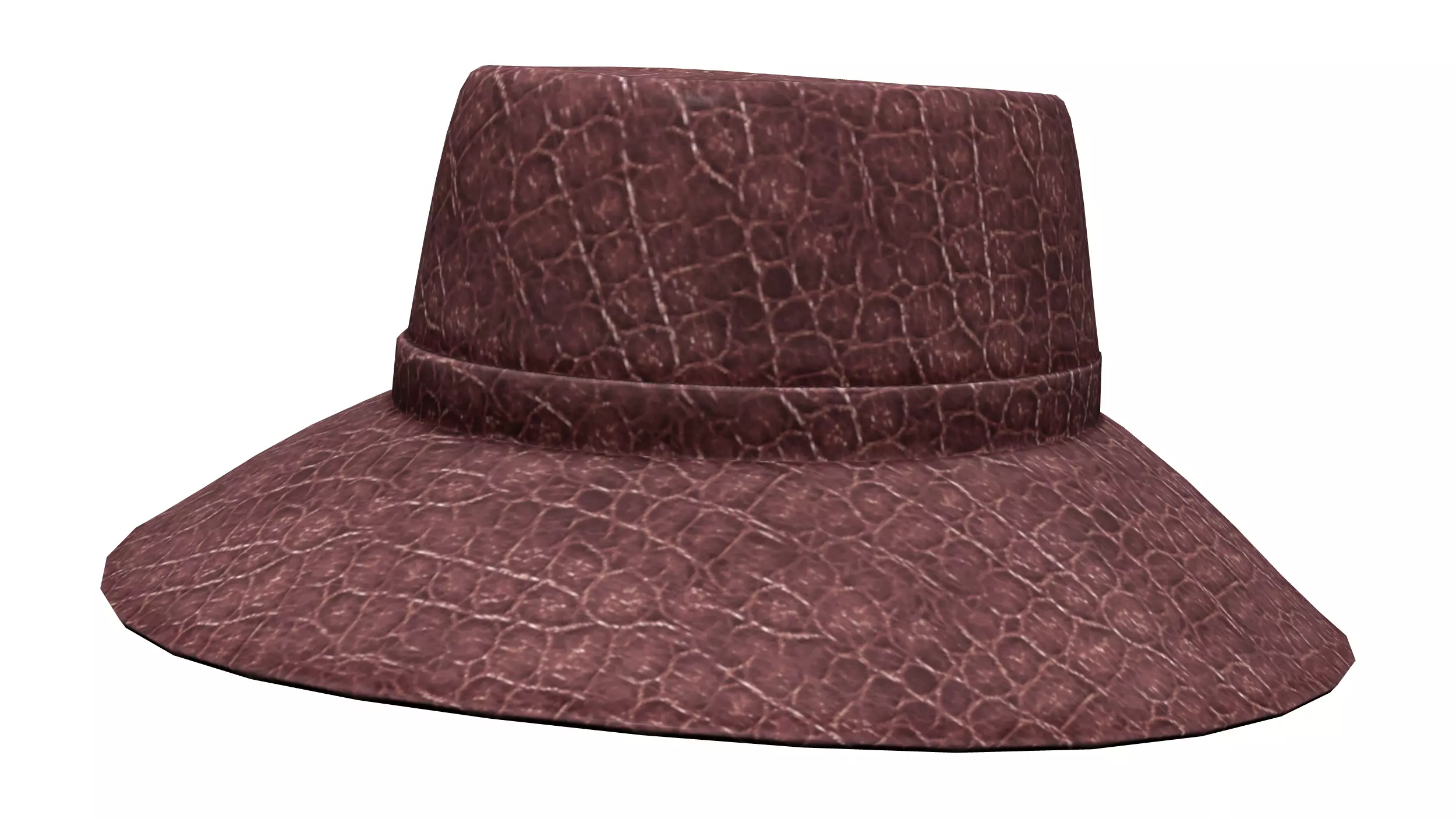 Leather Fashionable Floppy Hat Low-poly 3D model