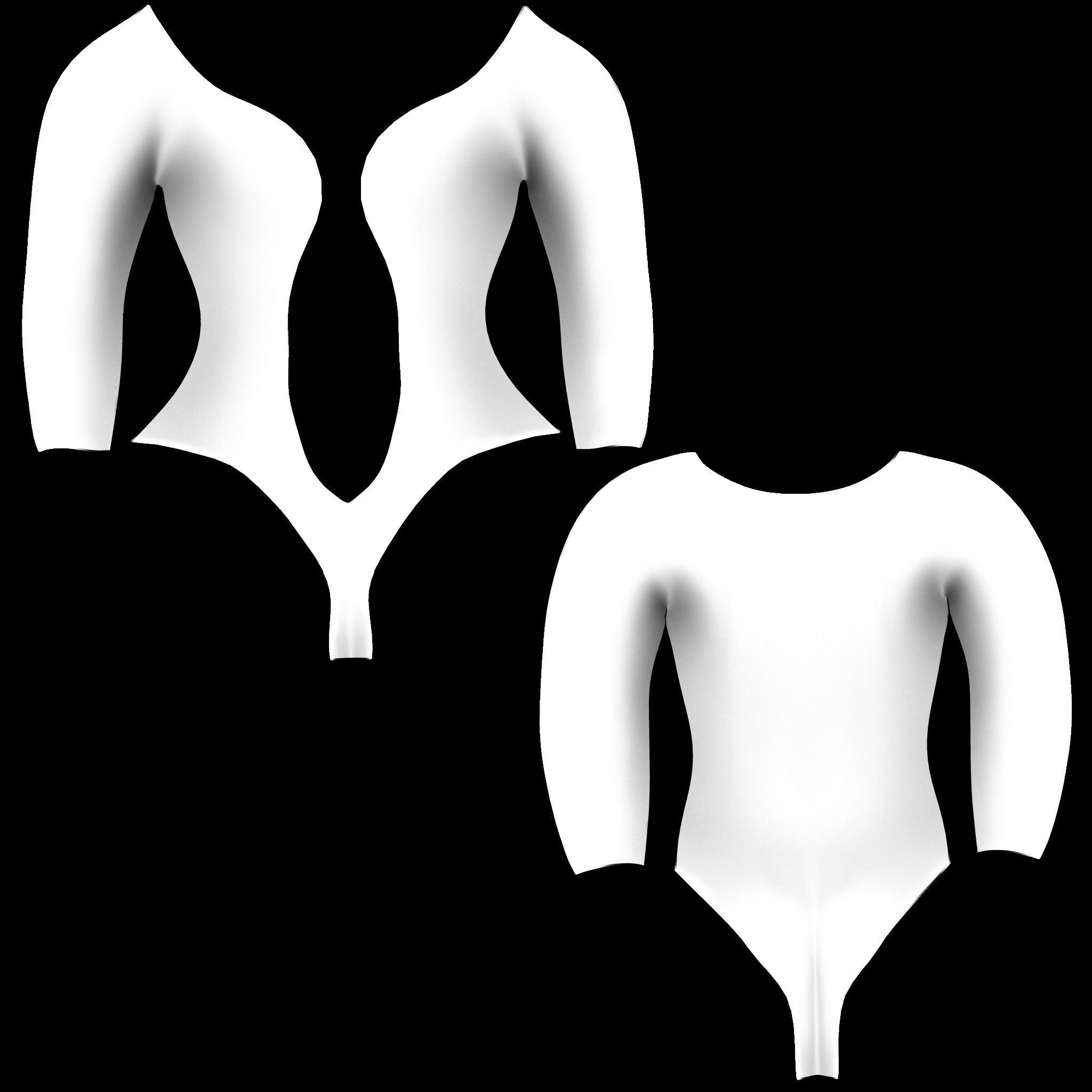 Romance BodySuit Low-poly 3D model_12