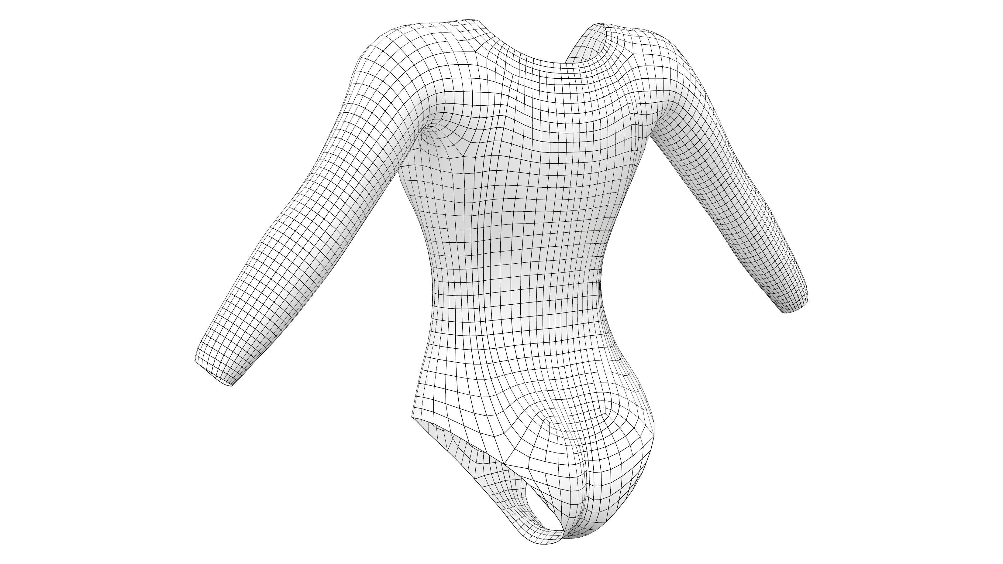 Romance BodySuit Low-poly 3D model_7
