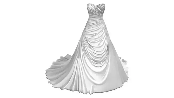 A Line Sweetheart Corset Back Draped Satin Wedding Dress
