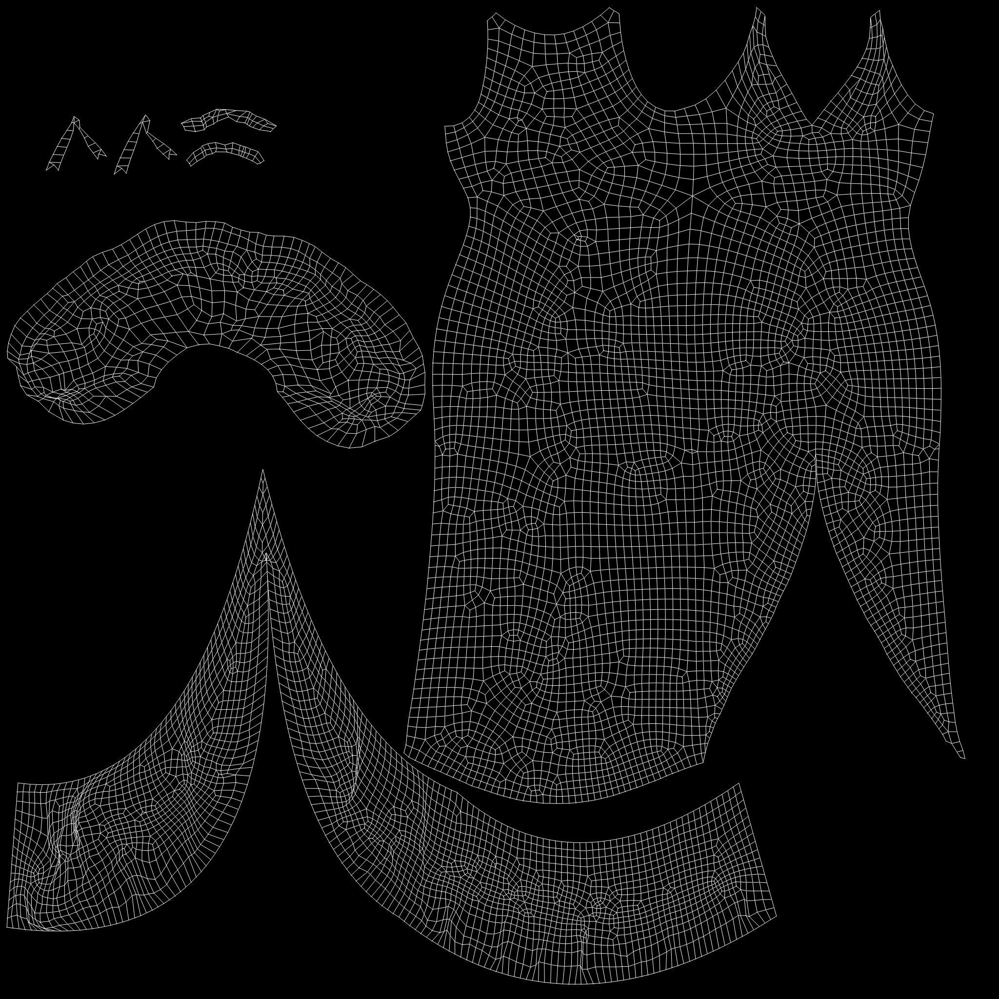 Gothic Gown with Fur Low-poly 3D model_12