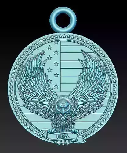 eagle on the background of the American flag