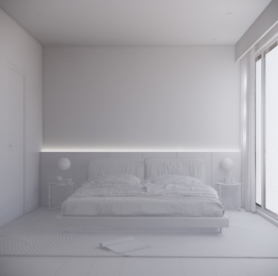 APARTMENT 001     MASTER BEDROOM     3D MODEL AND SCENE 3D model 3D model_4