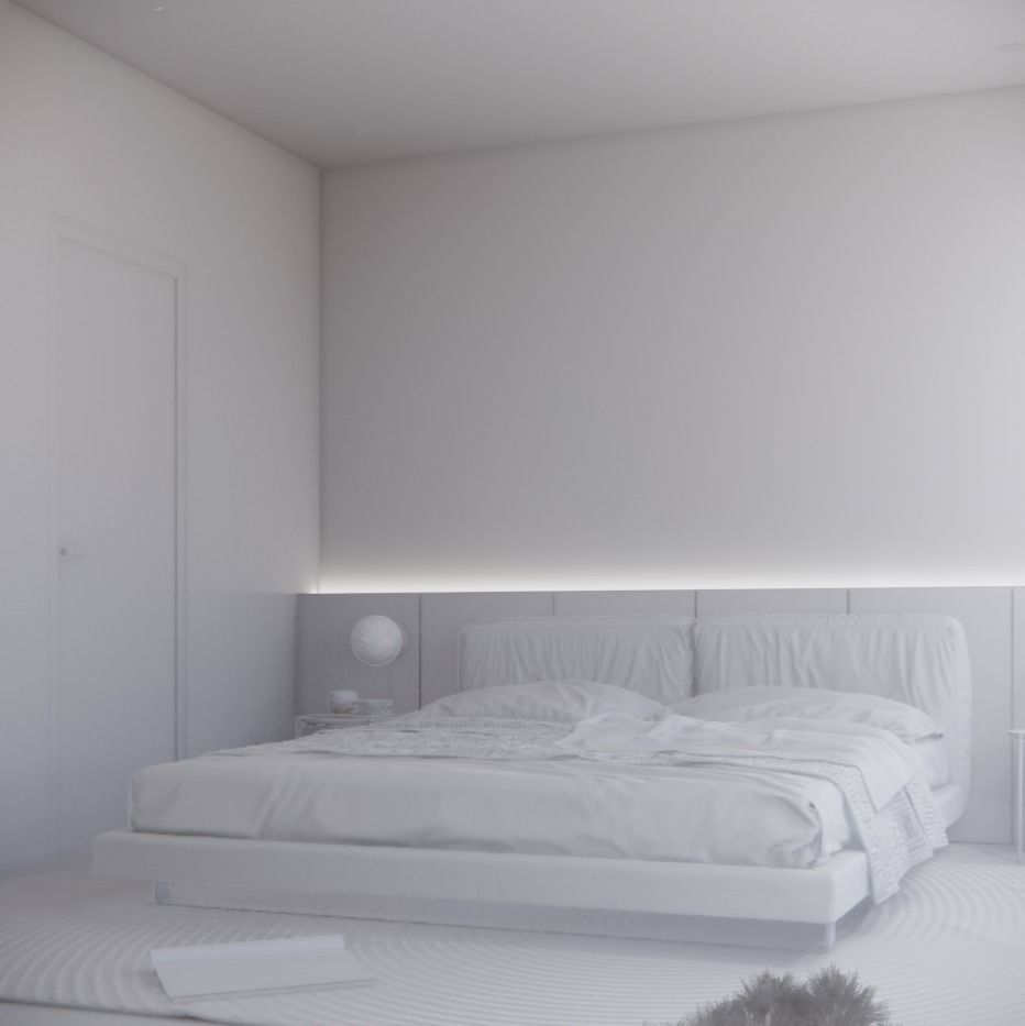 APARTMENT 001     MASTER BEDROOM     3D MODEL AND SCENE 3D model 3D model_6