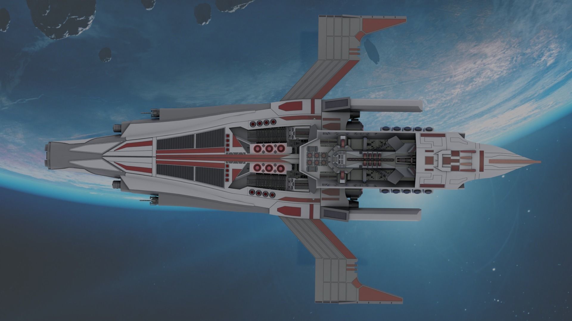 AI Generated Scifi Ship 3D model_3