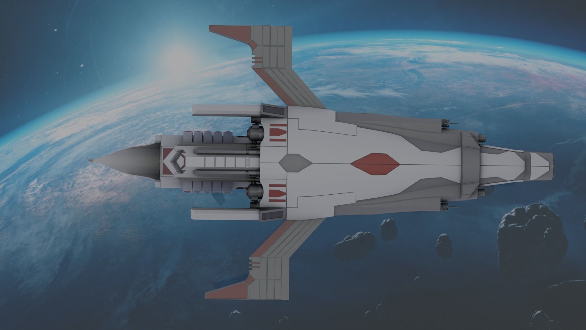 AI Generated Scifi Ship 3D model_4