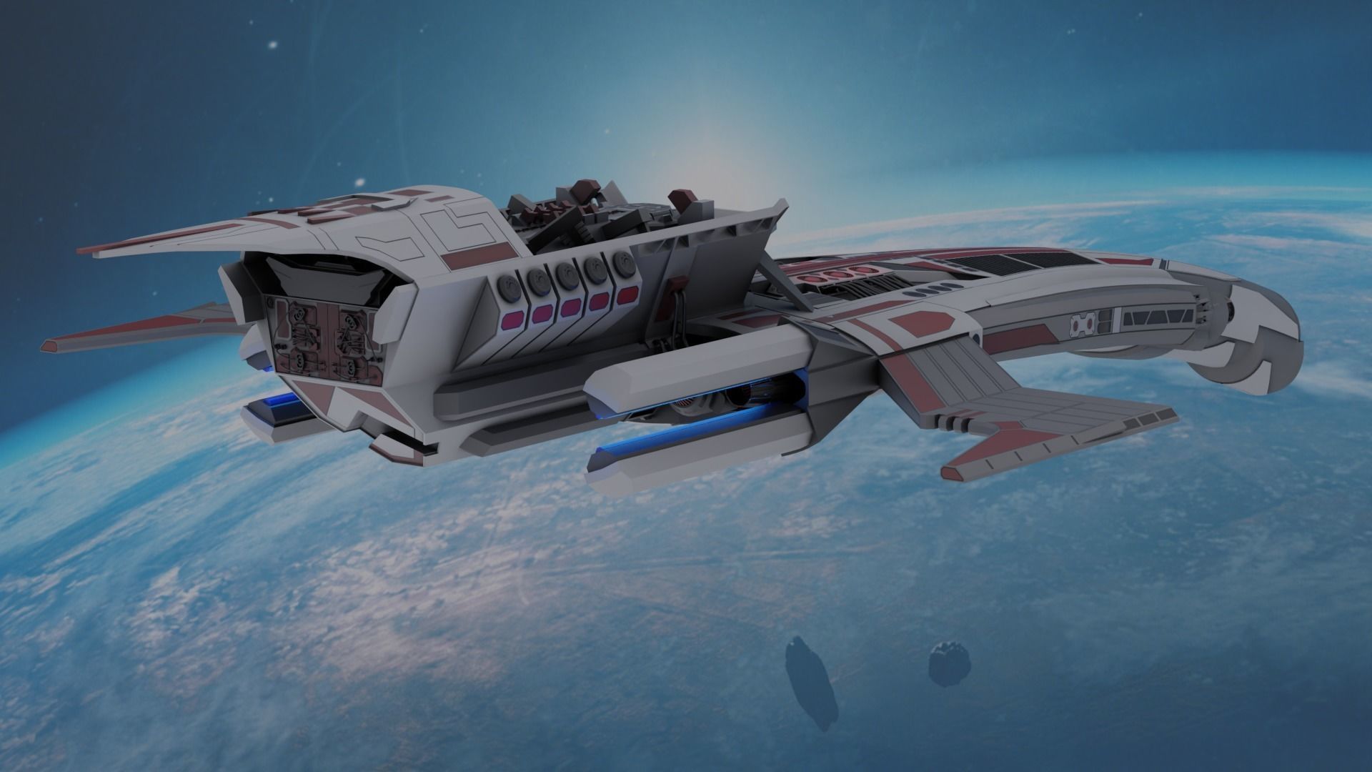 AI Generated Scifi Ship 3D model_2