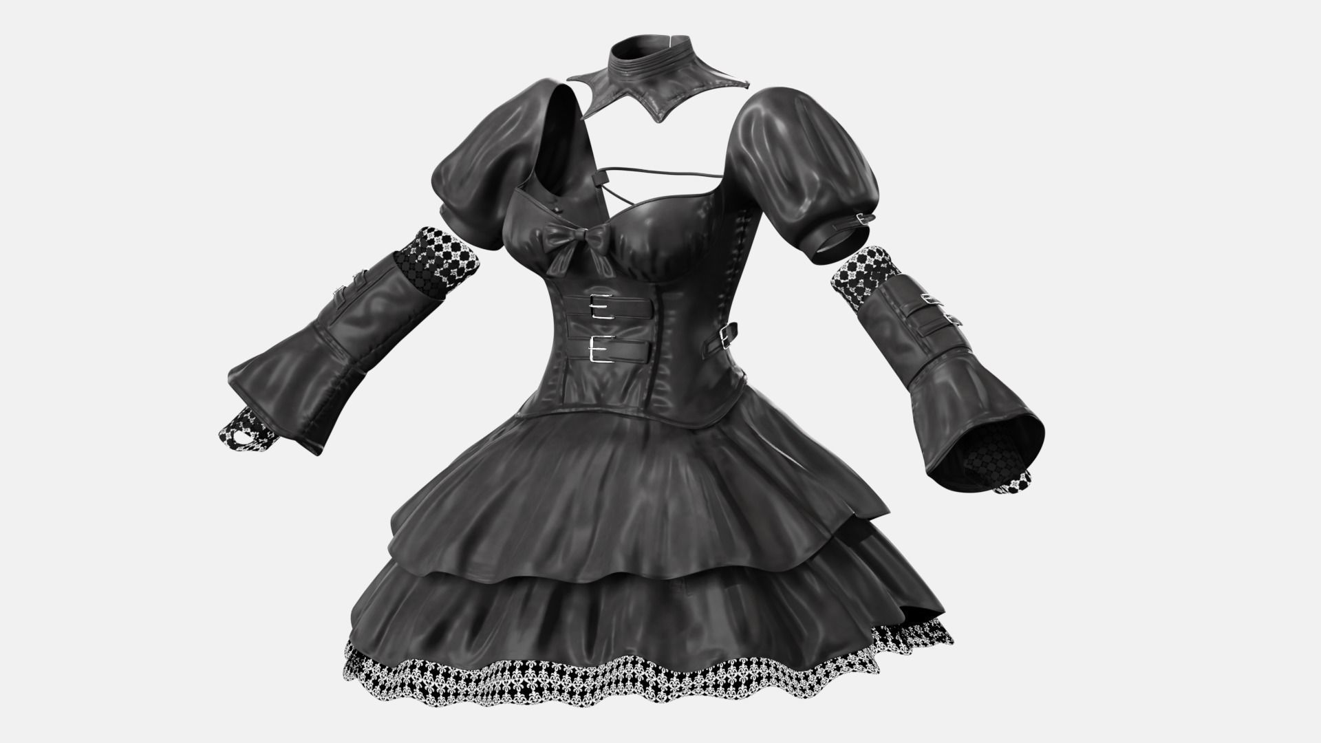 Lolita dressV3 Low-poly 3D model_2