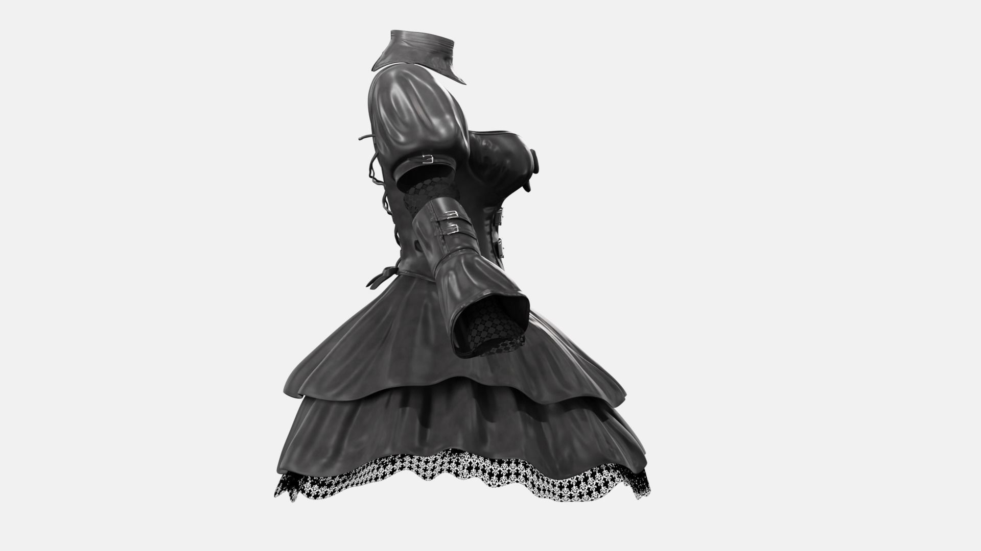 Lolita dressV3 Low-poly 3D model_8