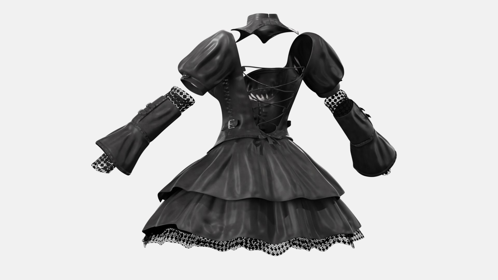 Lolita dressV3 Low-poly 3D model_5