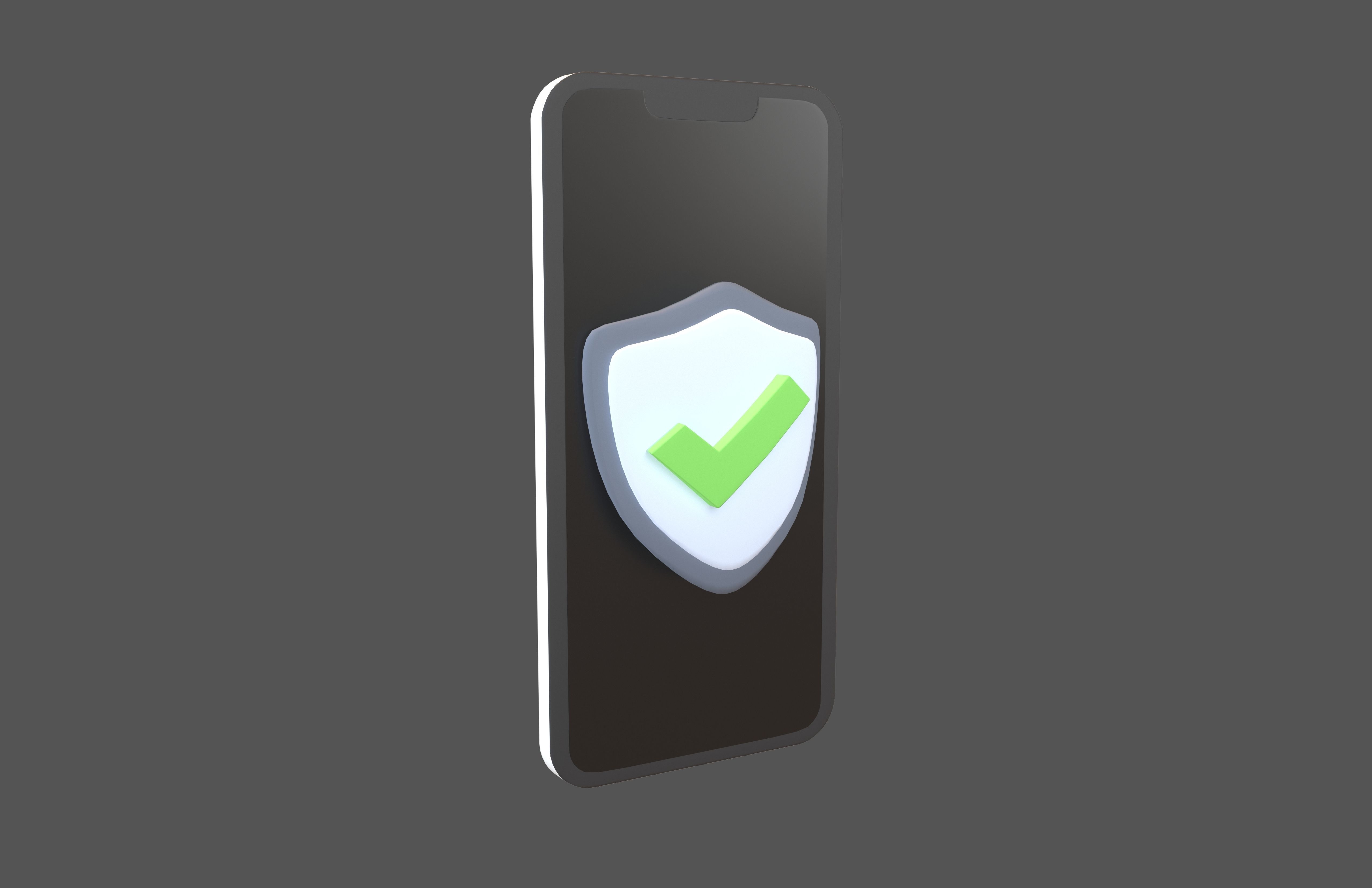 Phone Security Icon v1 001 Low-poly 3D model_1