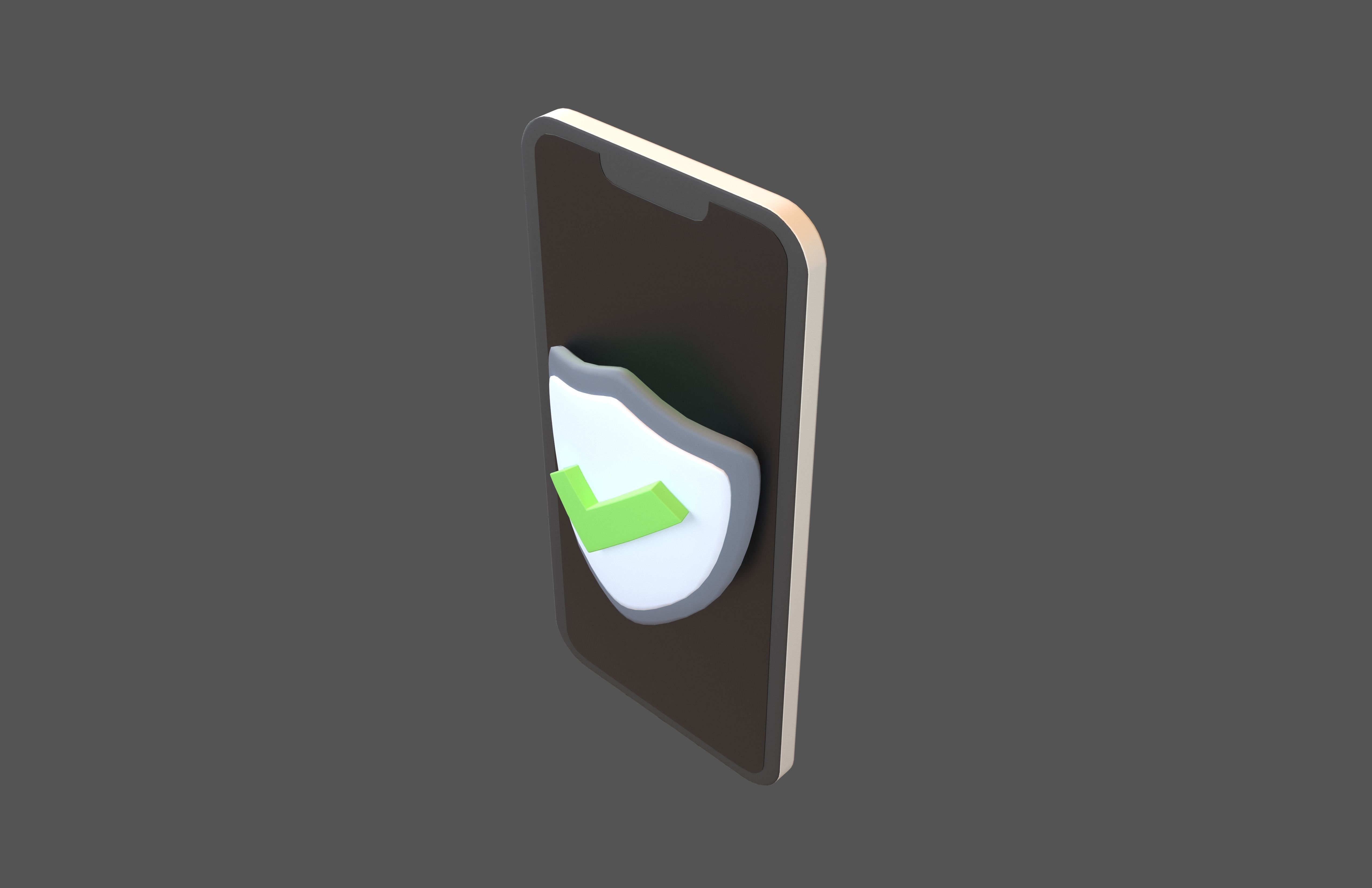 Phone Security Icon v1 001 Low-poly 3D model_2