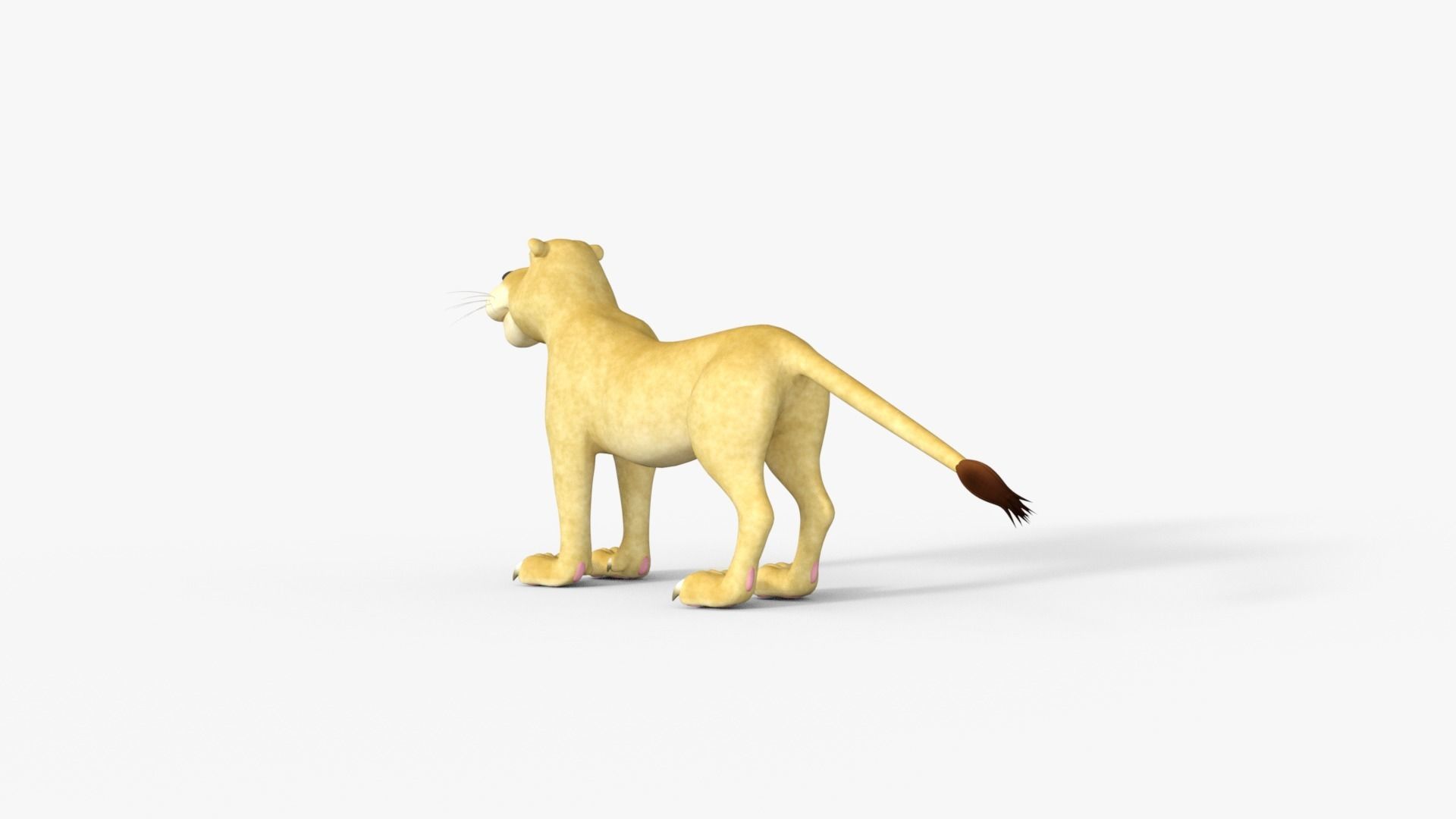 Cartoon Lioness Rigged 3D model_12