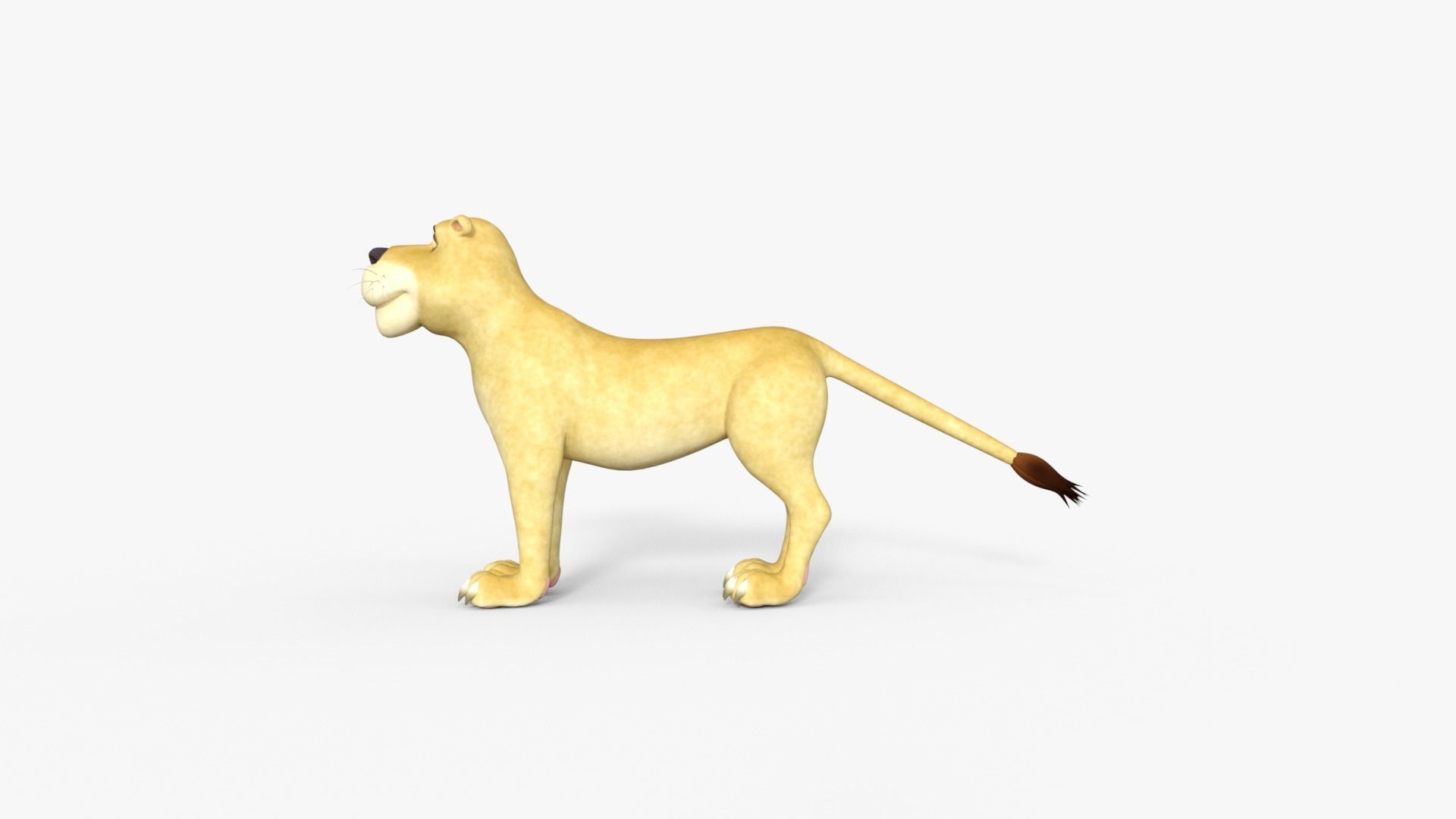 Cartoon Lioness Rigged 3D model_19