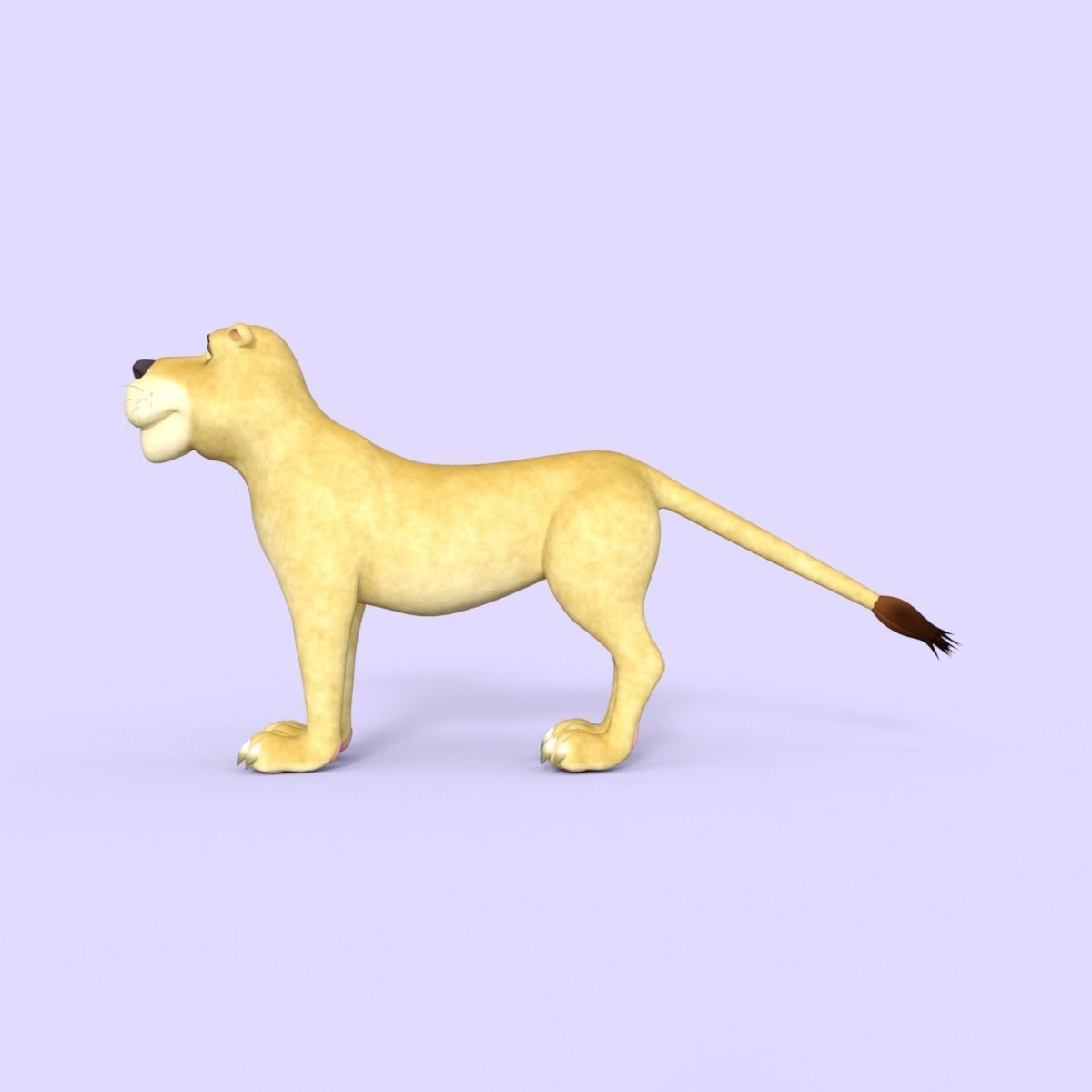 Cartoon Lioness Rigged 3D model_3