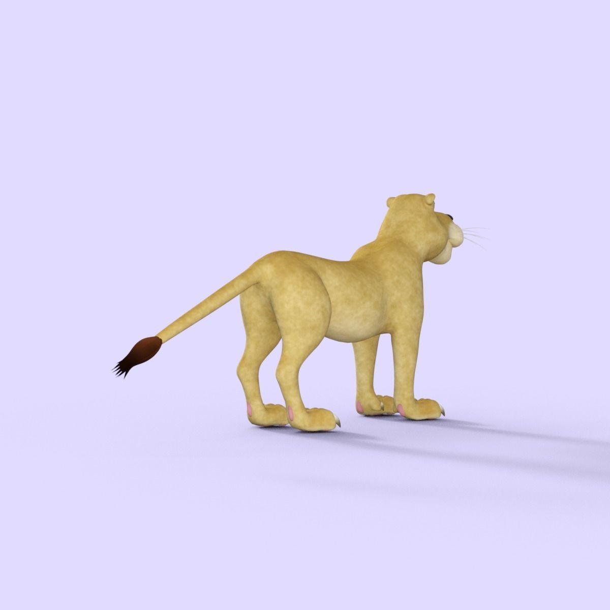 Cartoon Lioness Rigged 3D model_6
