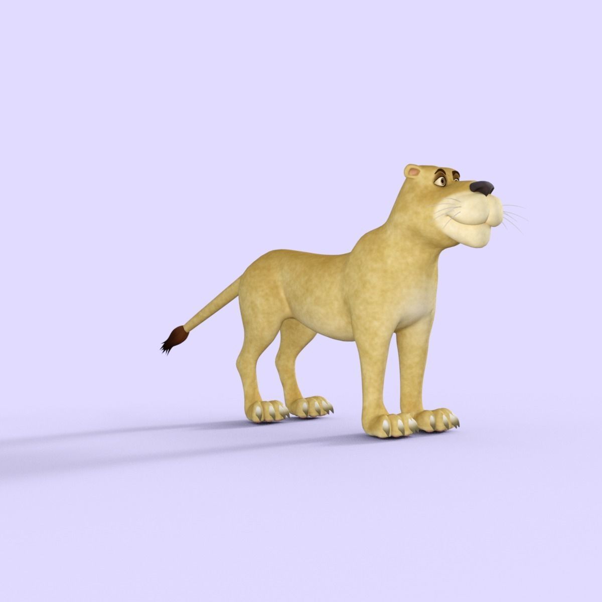 Cartoon Lioness Rigged 3D model_8