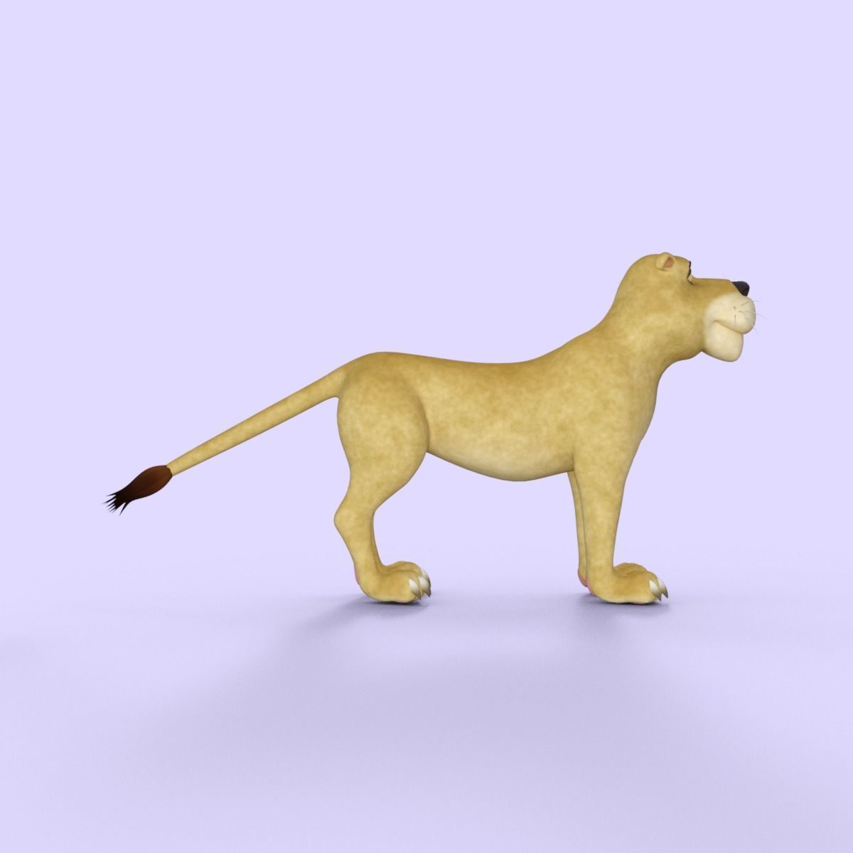 Cartoon Lioness Rigged 3D model_7