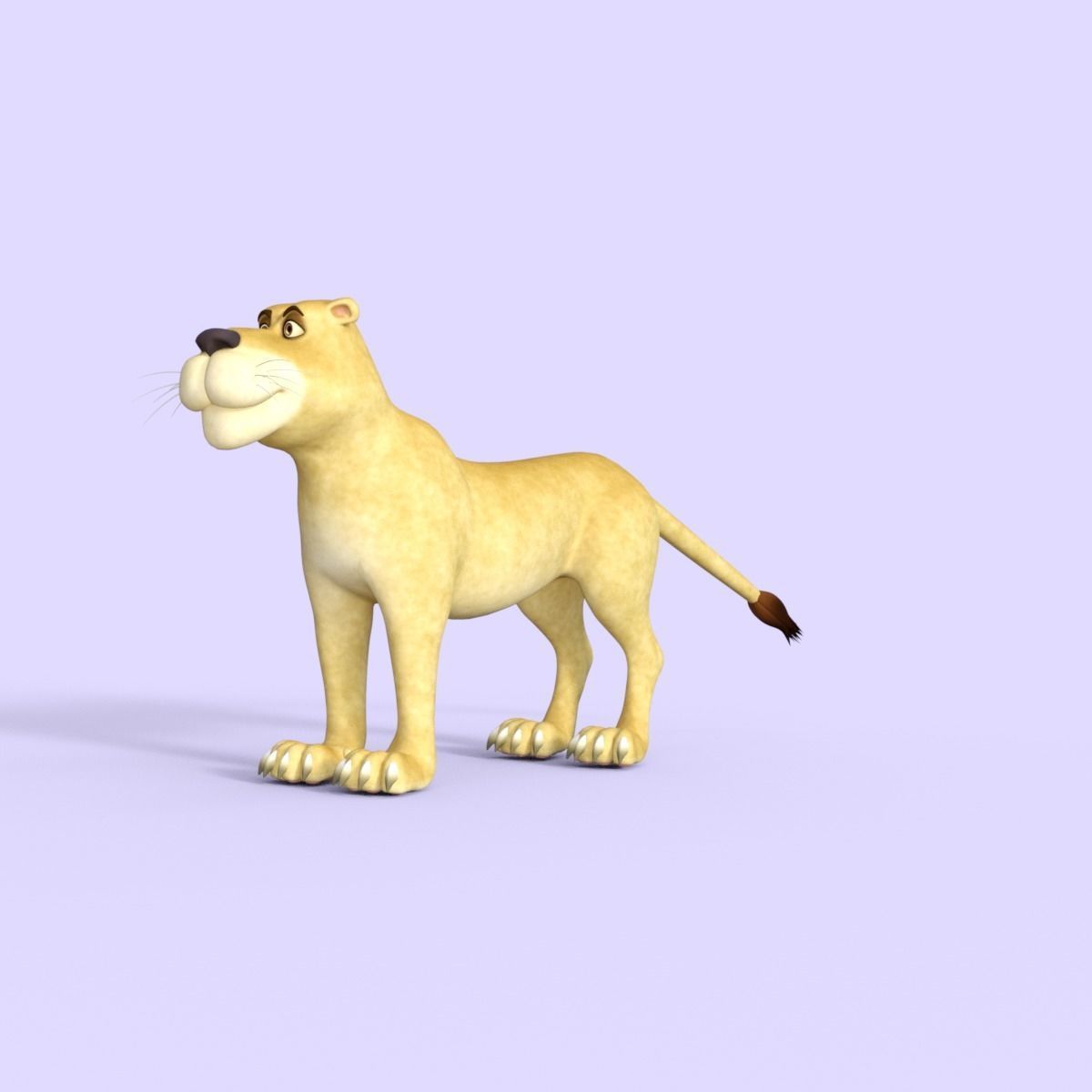 Cartoon Lioness Rigged 3D model_2