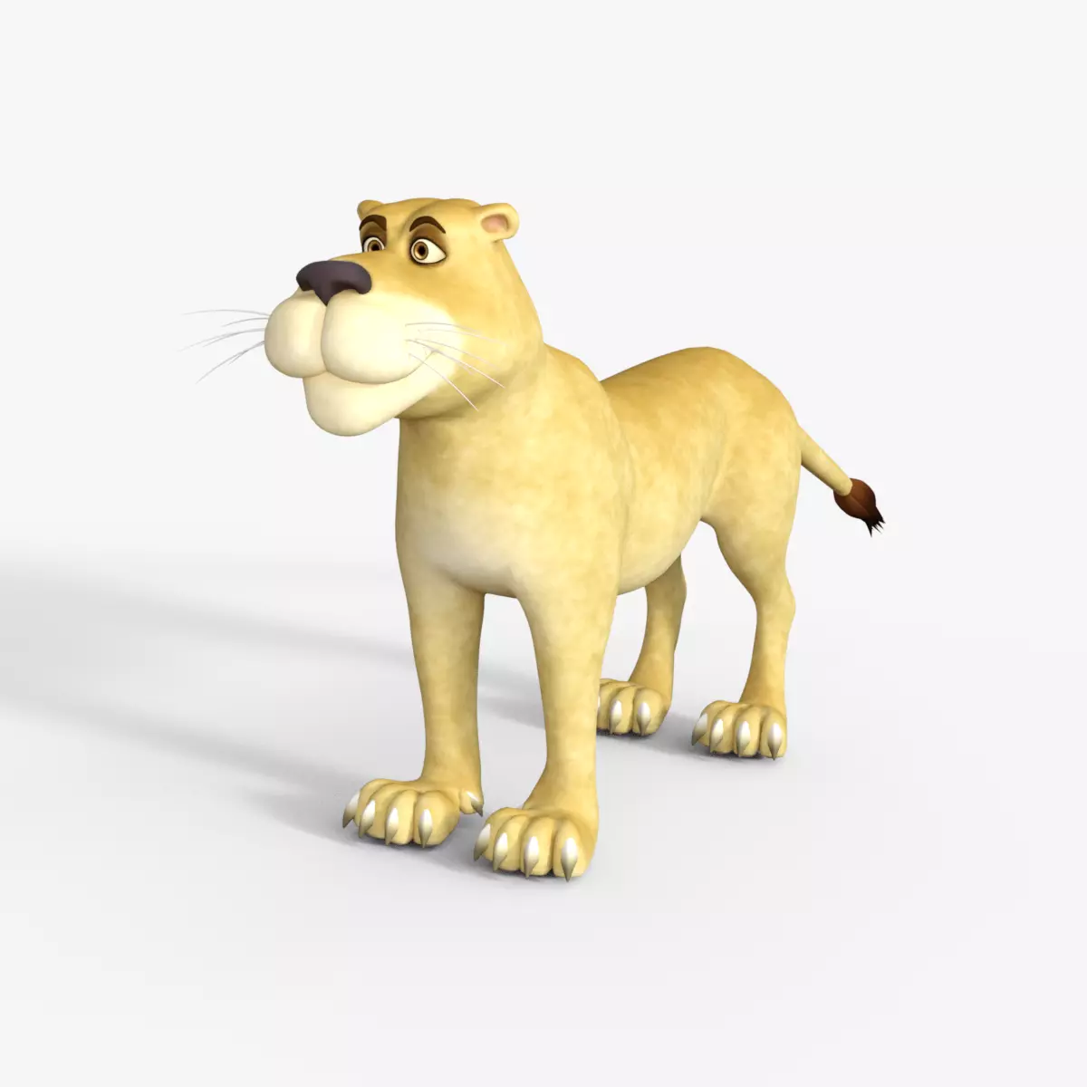 Cartoon Lioness Rigged 3D model_0