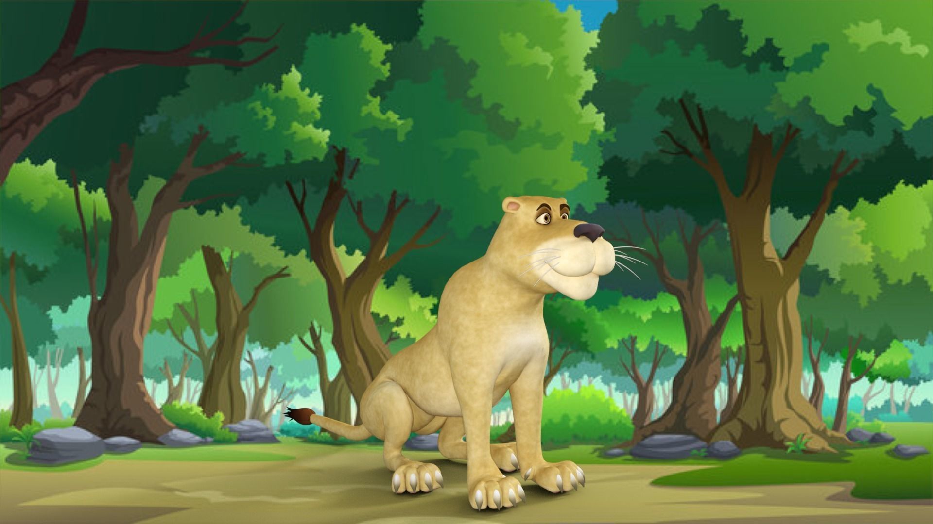 Cartoon Lioness Rigged 3D model_22