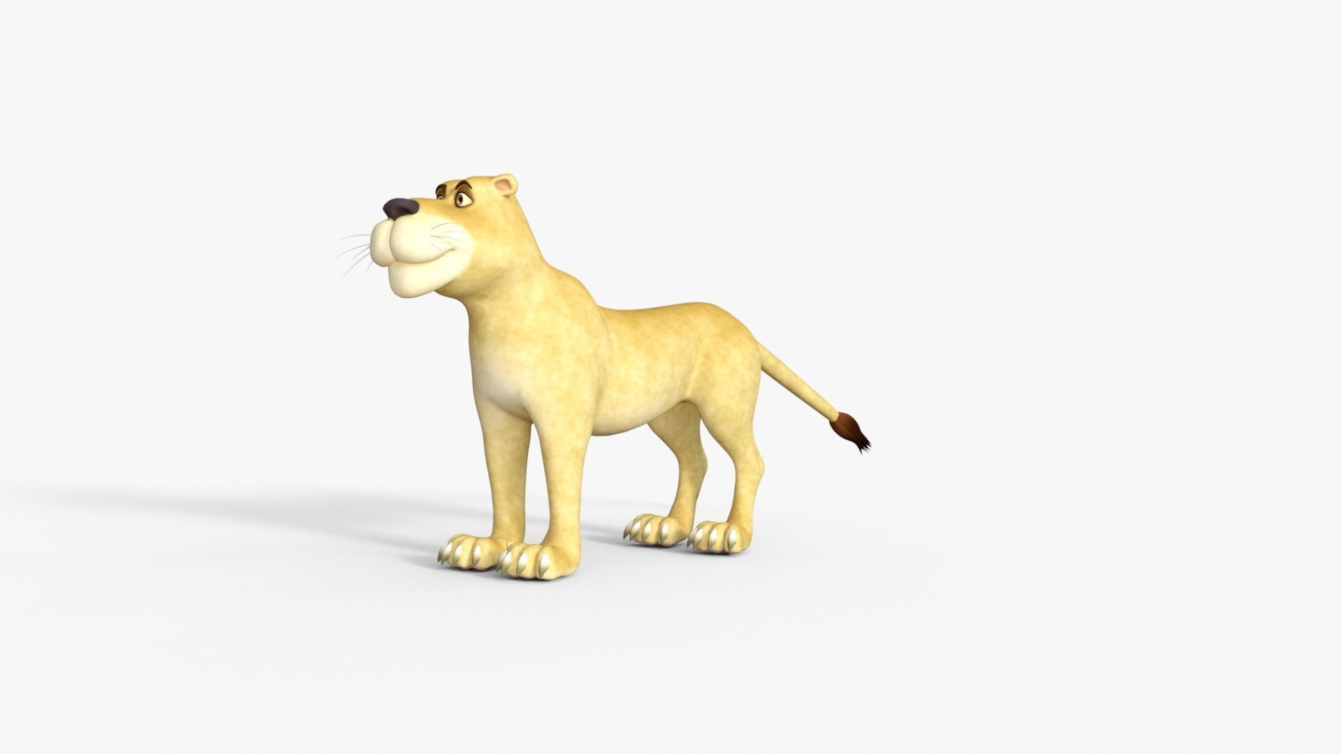 Cartoon Lioness Rigged 3D model_18