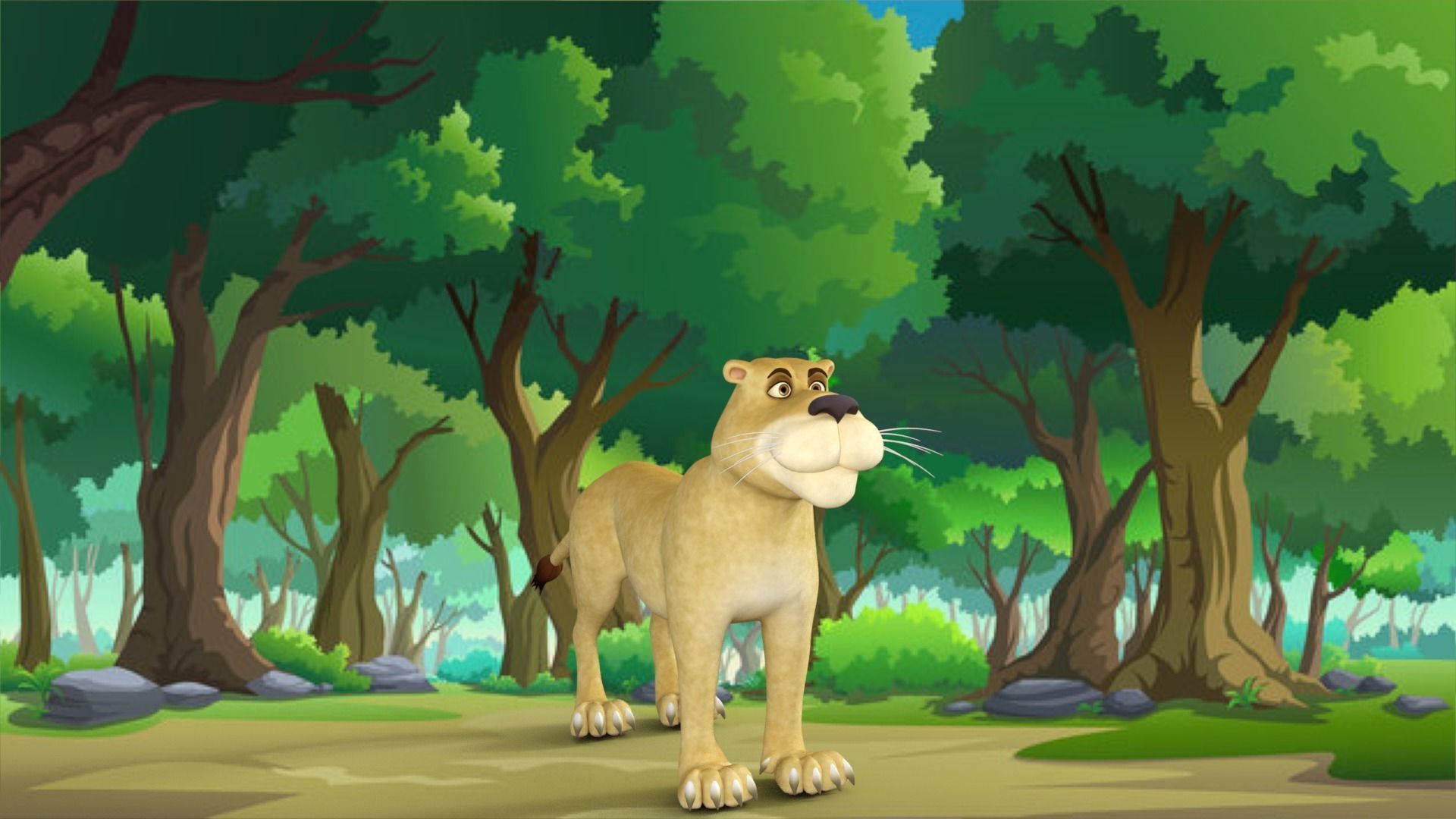 Cartoon Lioness Rigged 3D model_21