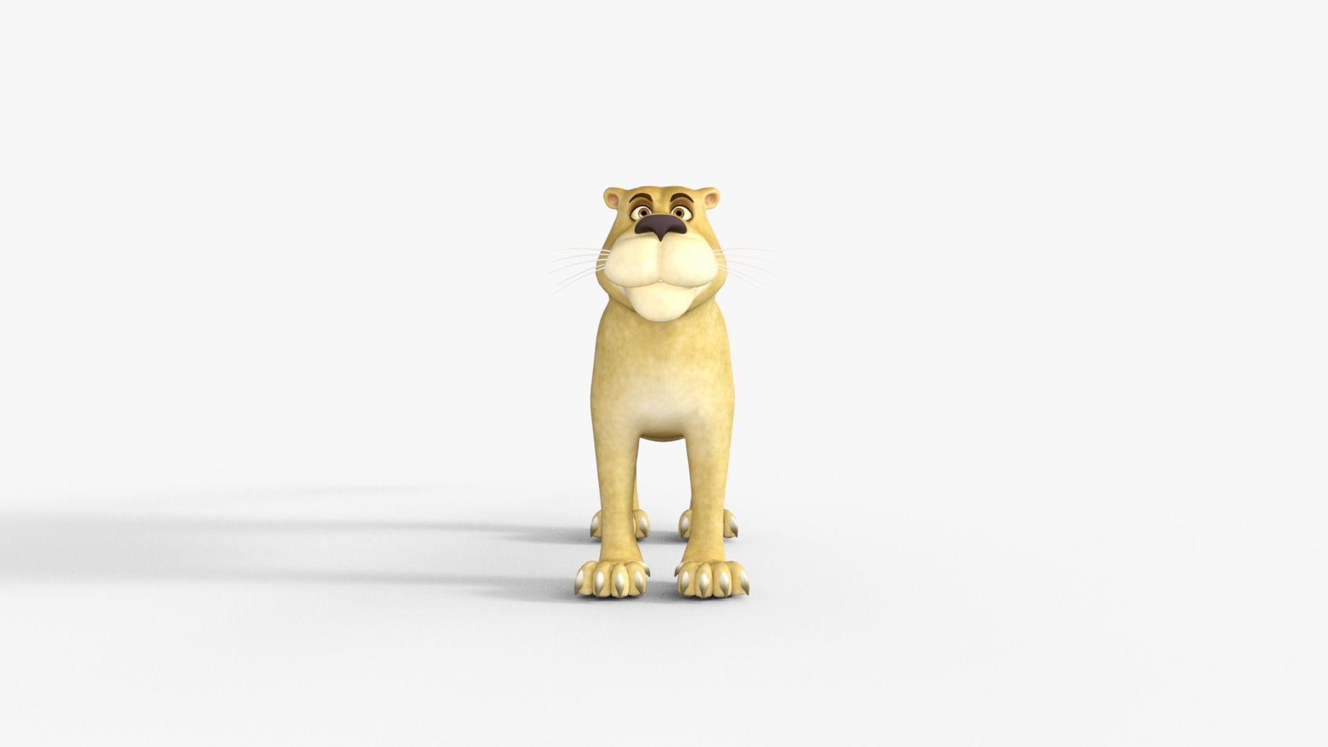 Cartoon Lioness Rigged 3D model_9