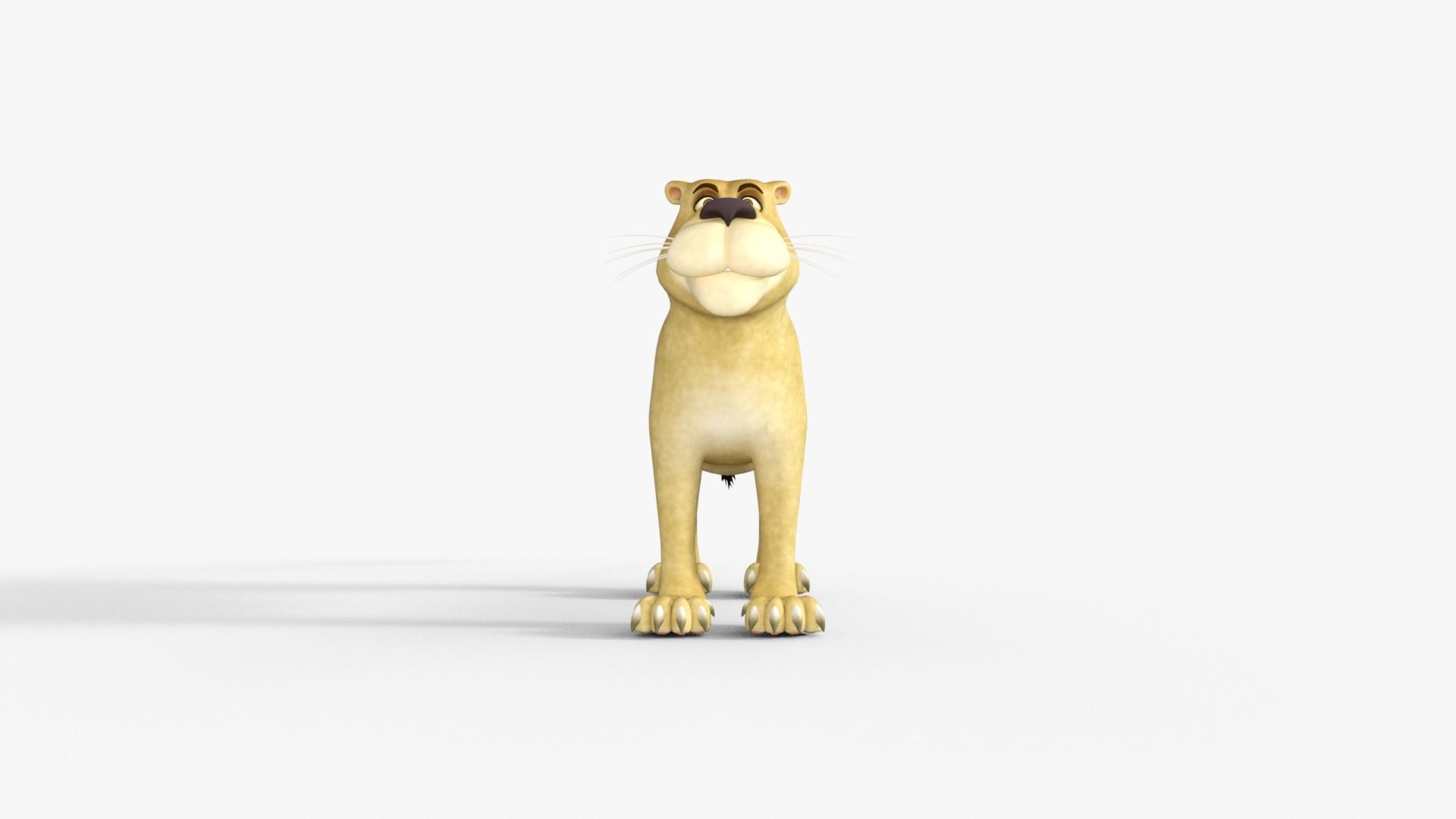 Cartoon Lioness Rigged 3D model_17