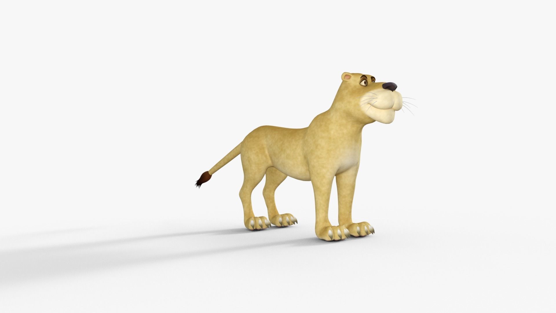 Cartoon Lioness Rigged 3D model_16