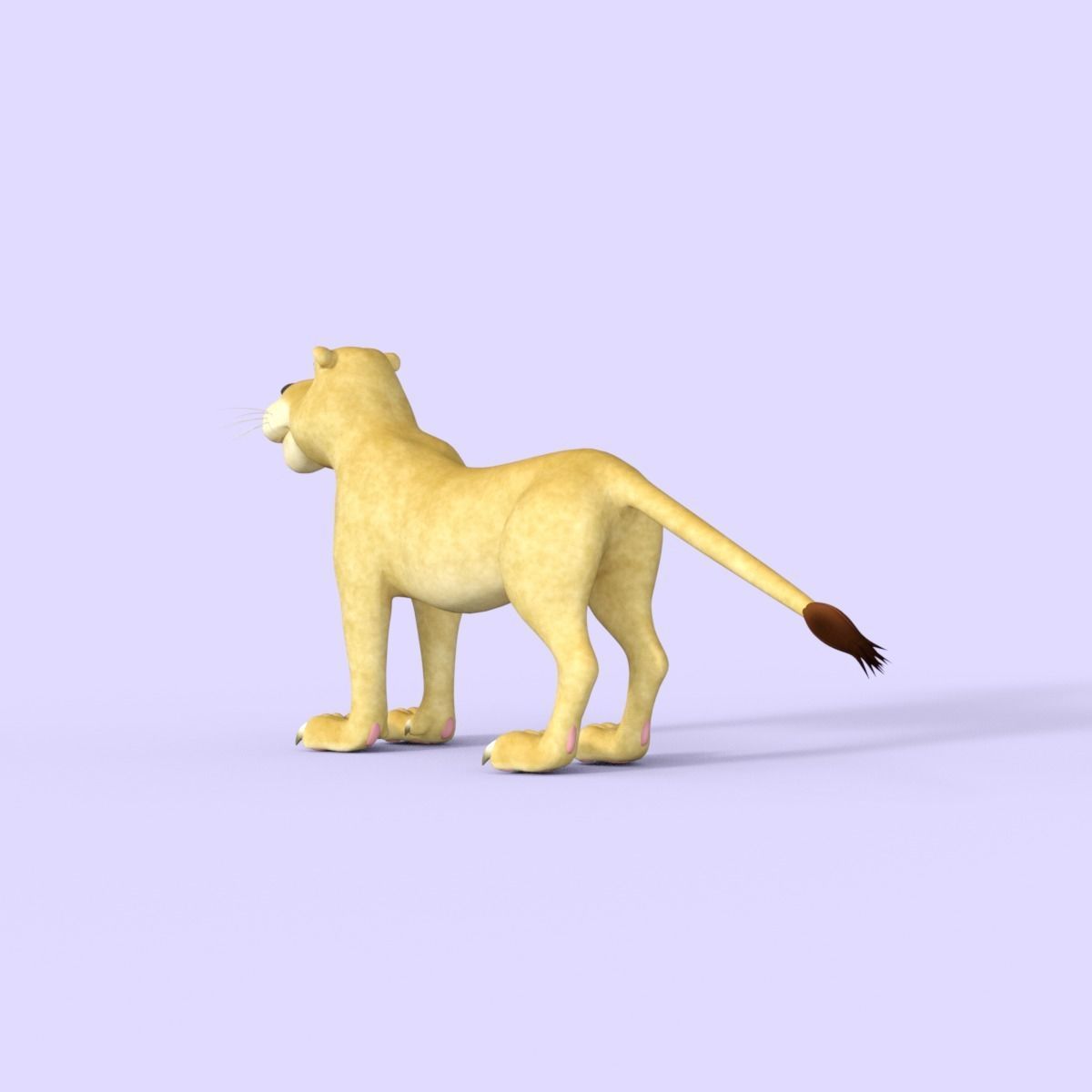 Cartoon Lioness Rigged 3D model_4