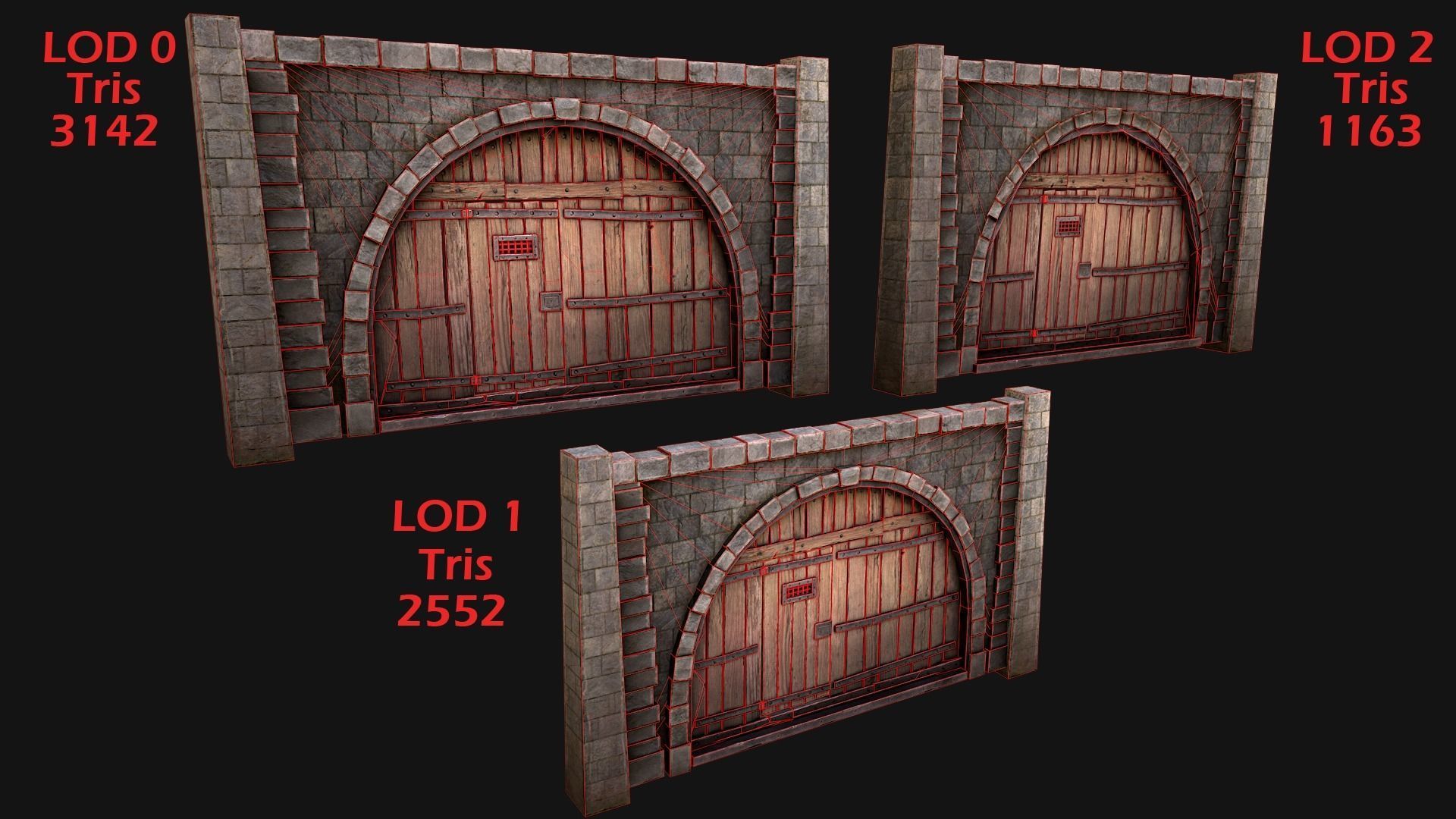 Medieval Prison Door  Low-poly 3D model_4