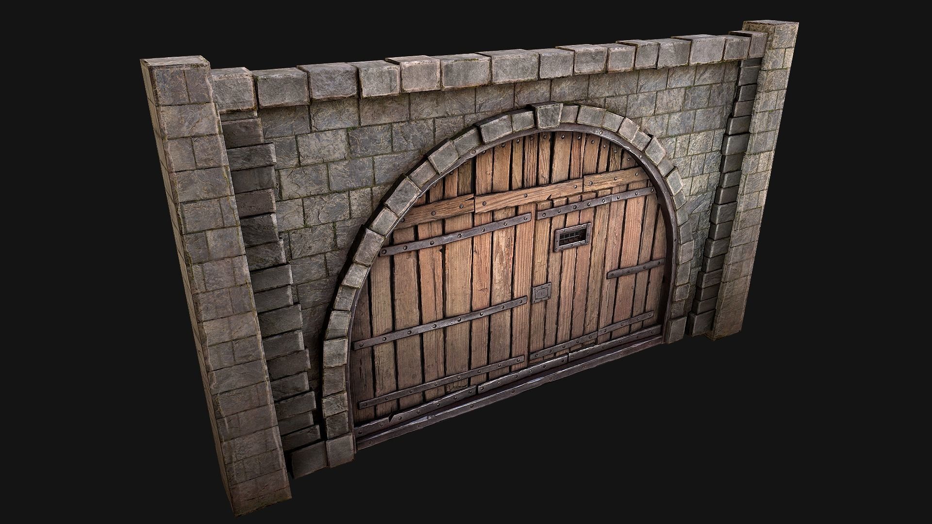 Medieval Prison Door  Low-poly 3D model_12