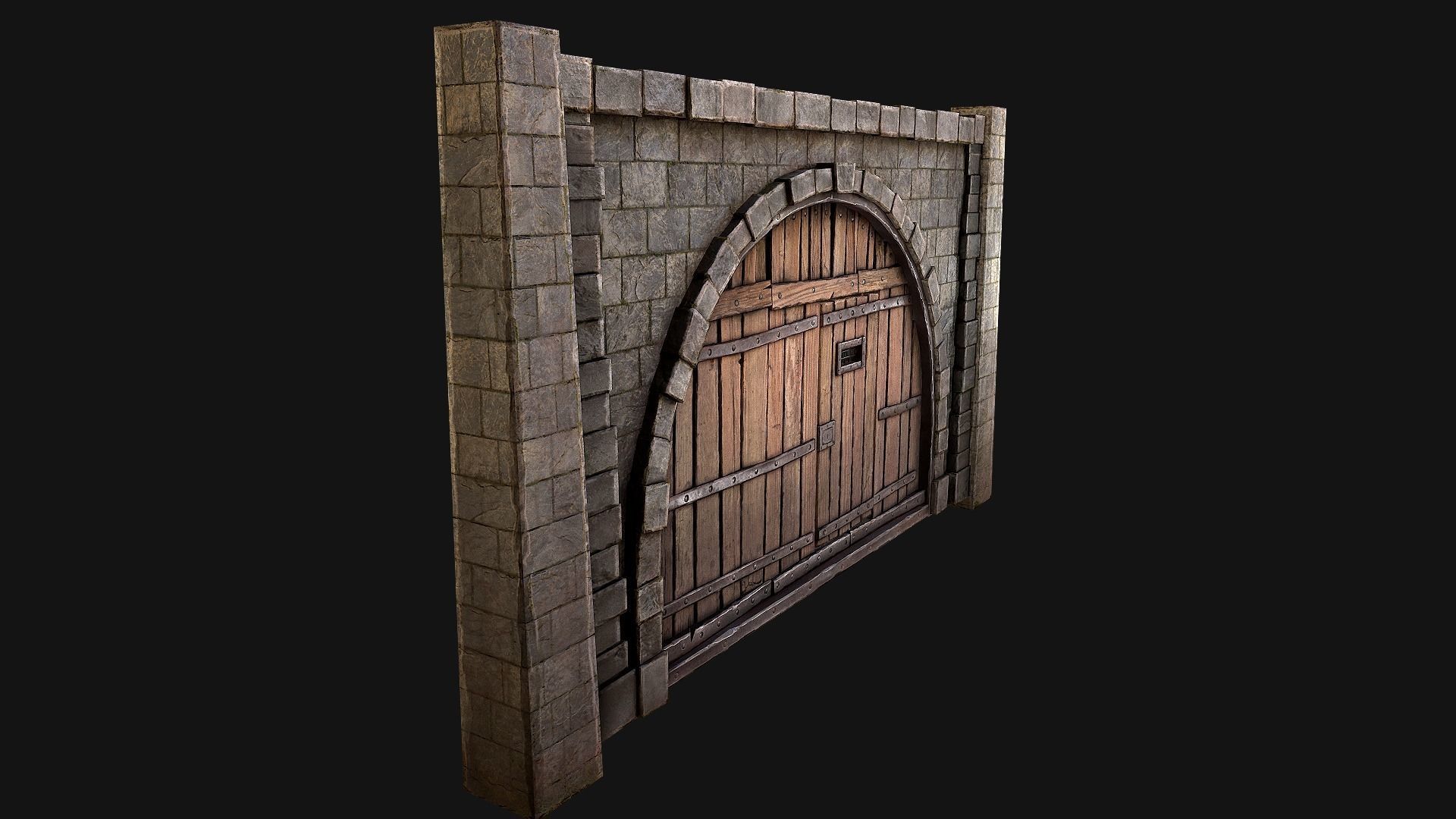 Medieval Prison Door  Low-poly 3D model_11