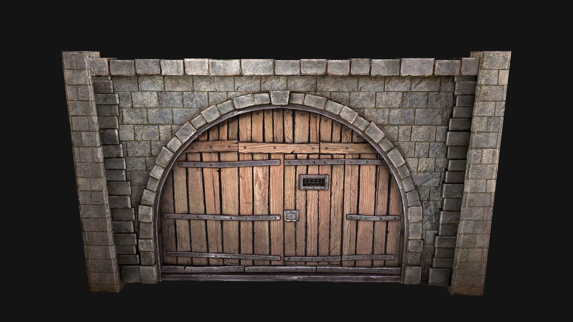 Medieval Prison Door  Low-poly 3D model_13
