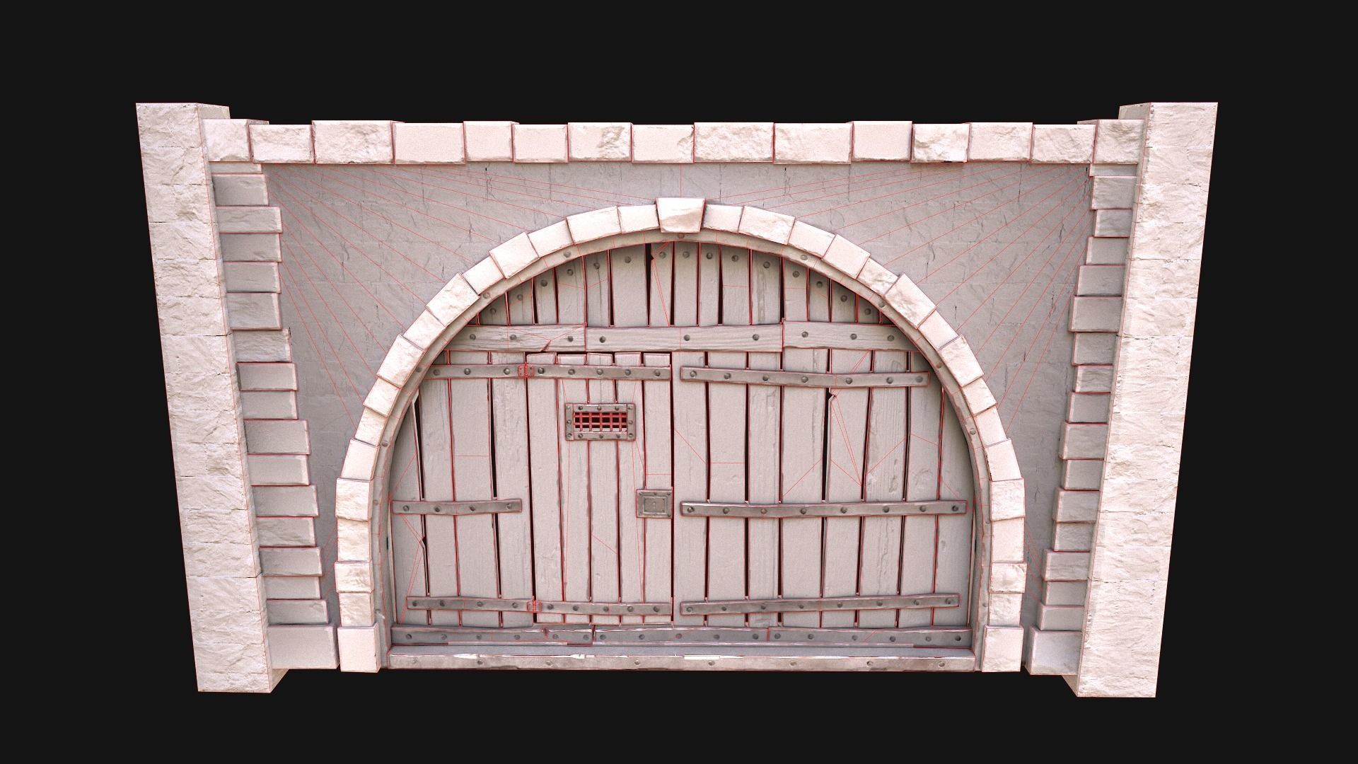 Medieval Prison Door  Low-poly 3D model_5