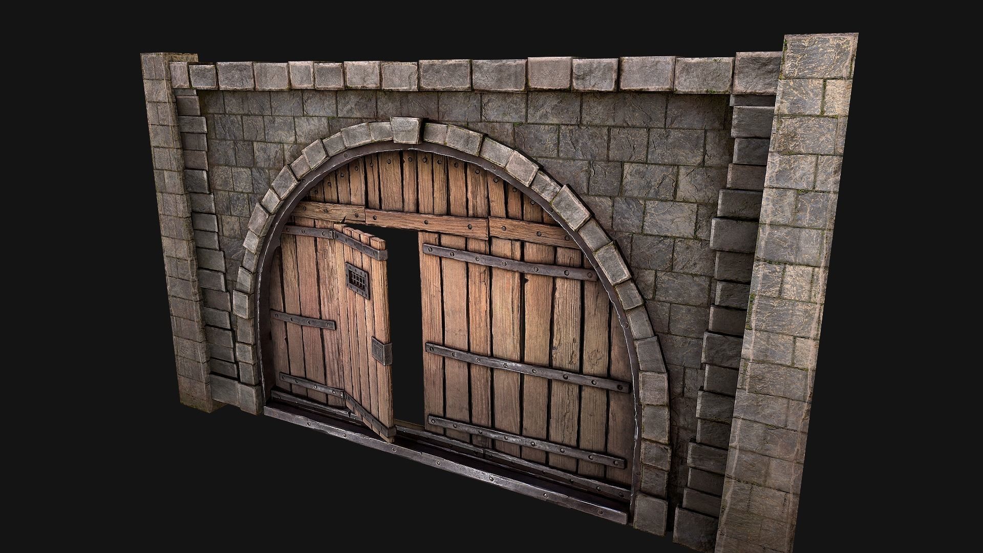 Medieval Prison Door  Low-poly 3D model_3