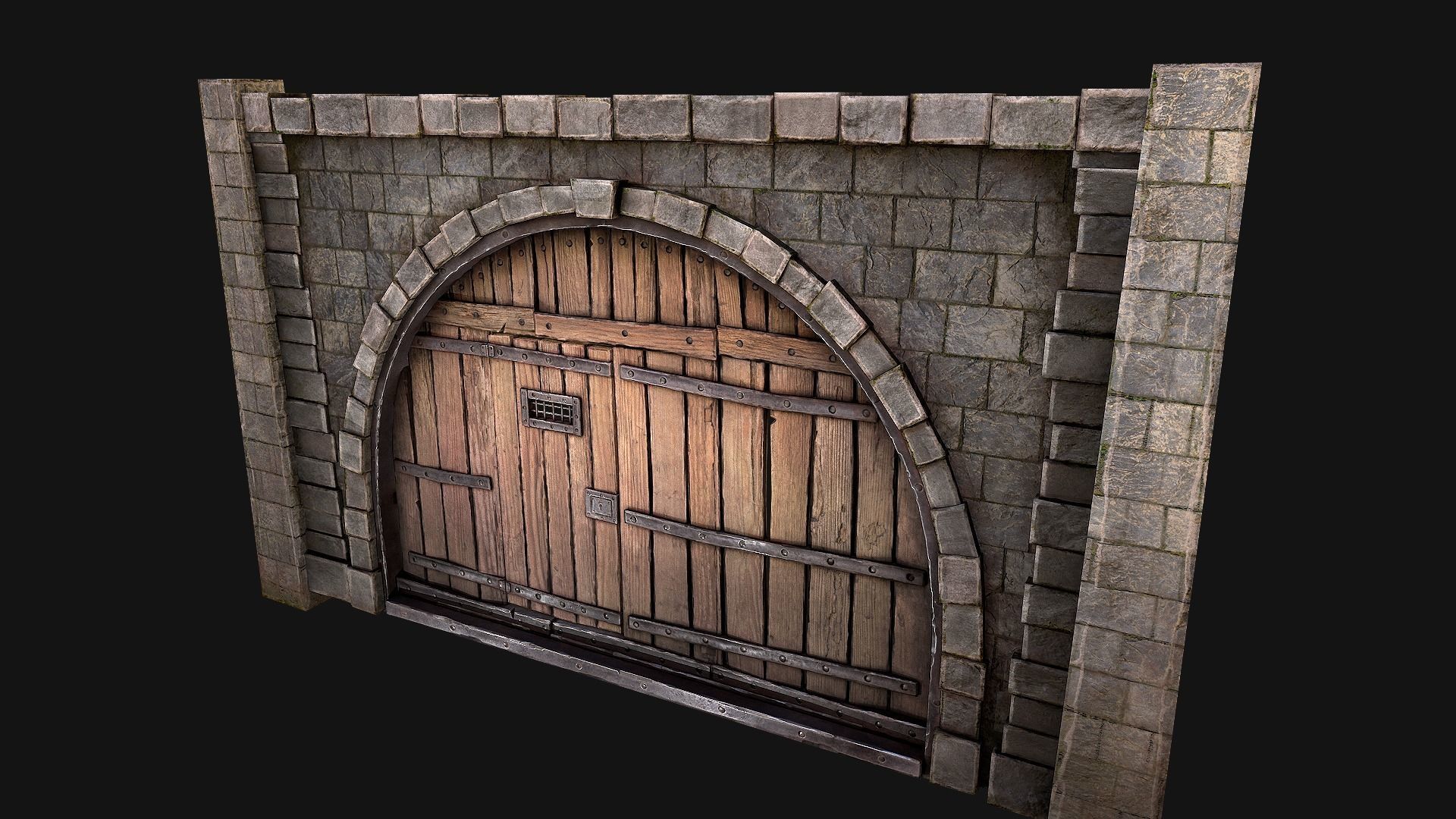 Medieval Prison Door  Low-poly 3D model_2