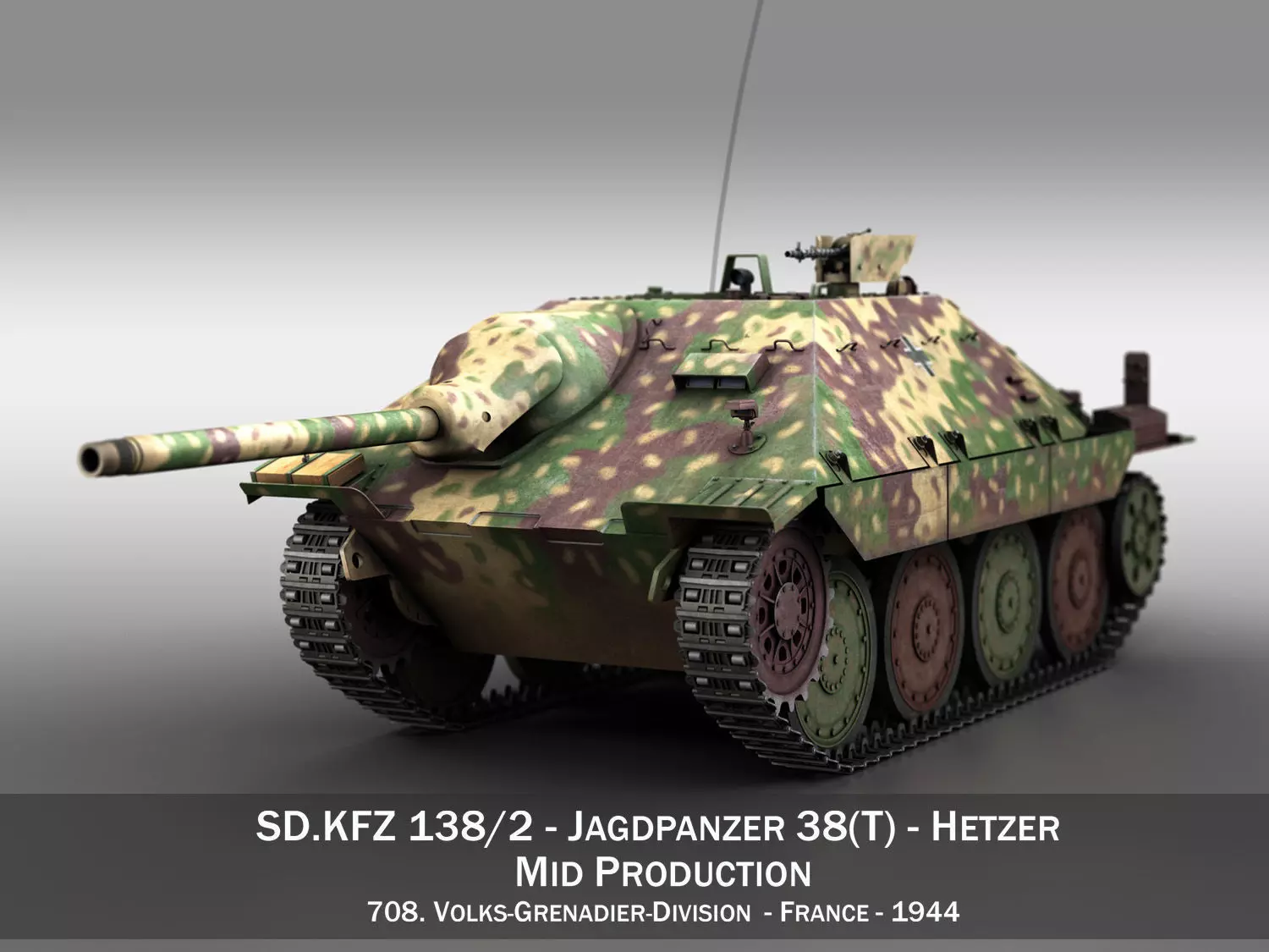 Jagdpanzer 38t Hetzer - 708 Volks-Grenadier Division  3D model_0