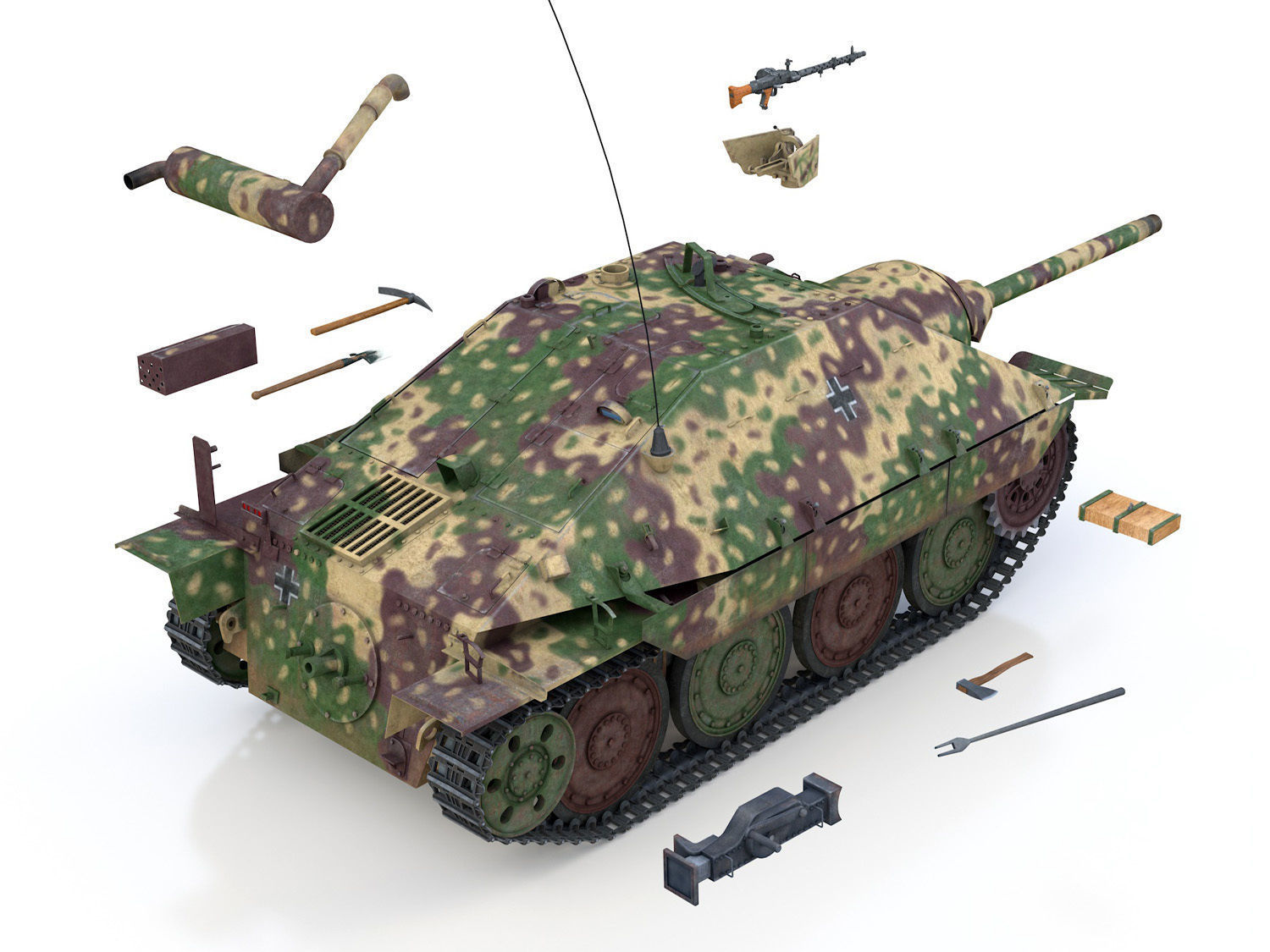 Jagdpanzer 38t Hetzer - 708 Volks-Grenadier Division  3D model_12