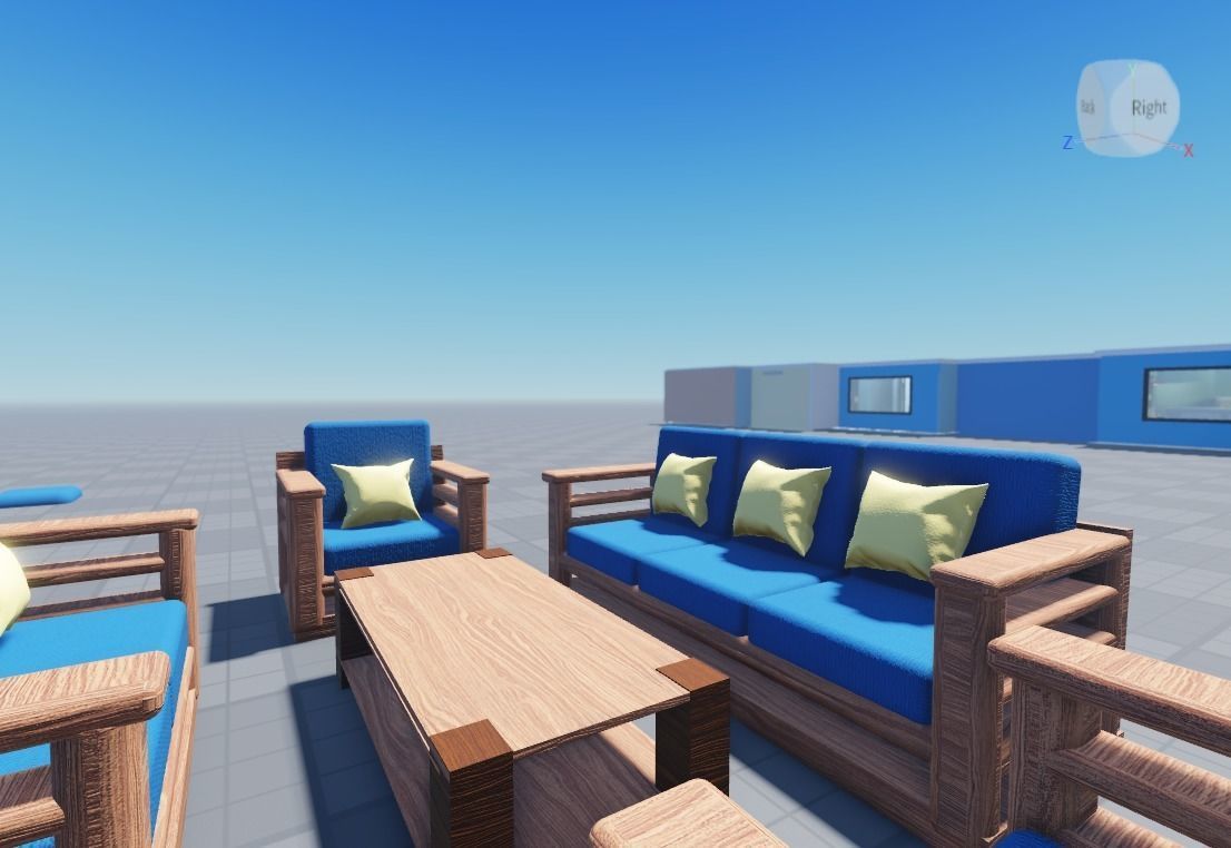 Mid-High poly 3D sofa model Low-poly 3D model_4