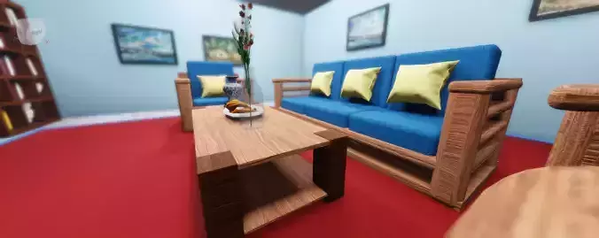 Mid-High poly 3D sofa model Low-poly 3D model Mid-High poly 3D sofa model Low-poly 3D model