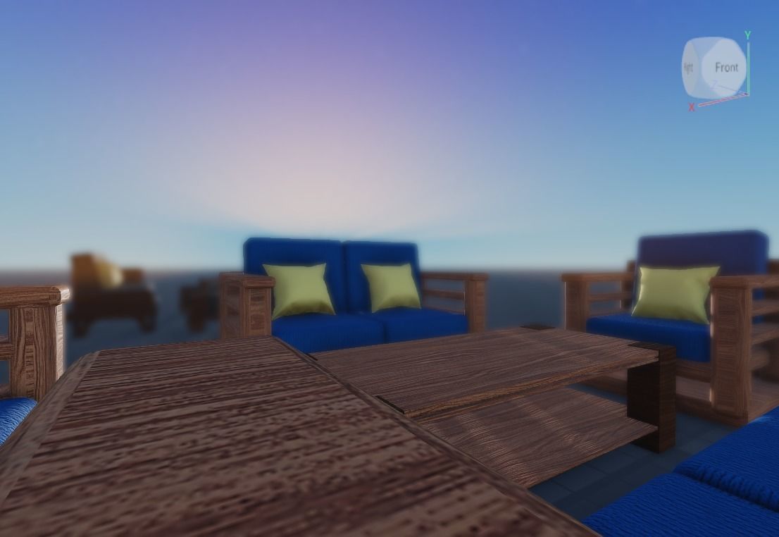 Mid-High poly 3D sofa model Low-poly 3D model_1